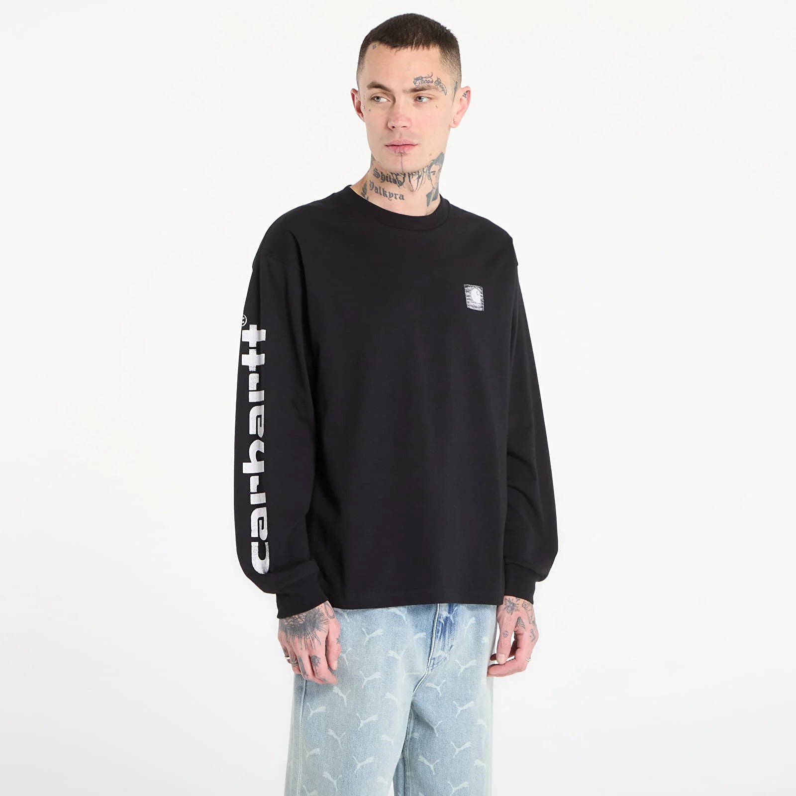 Carhartt WIP Archive Script L/S Tee Black