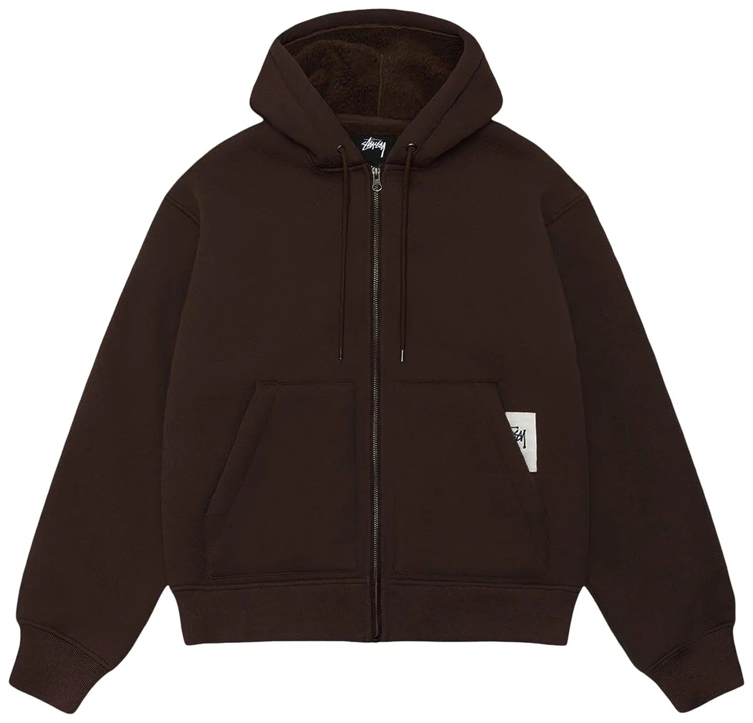 Stussy Bonded Sherpa Hoodie Brown
