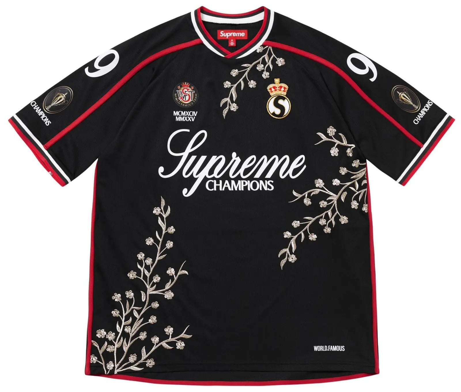 Supreme Floral Soccer Jersey Black