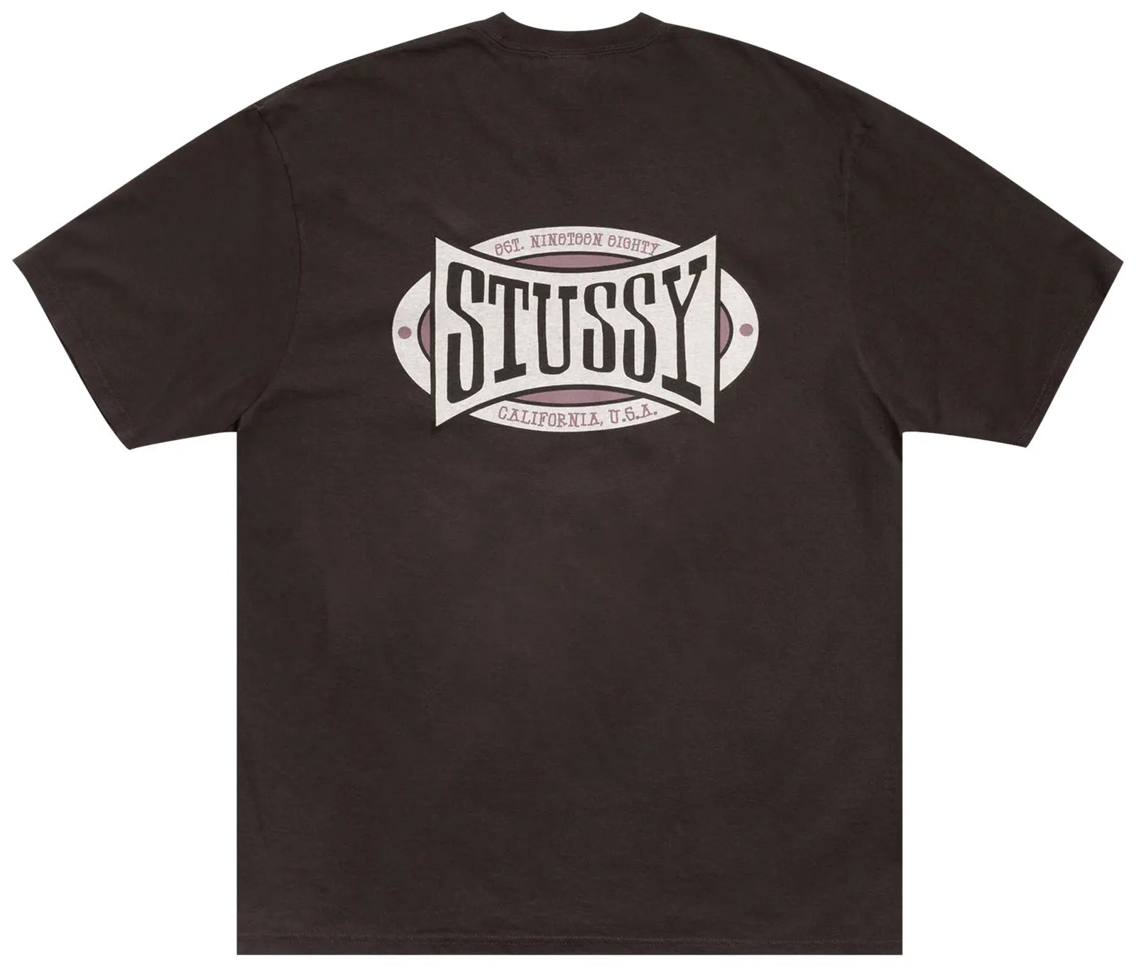 Stussy Champion Oval T-shirt Faded Black Pigment Dyed