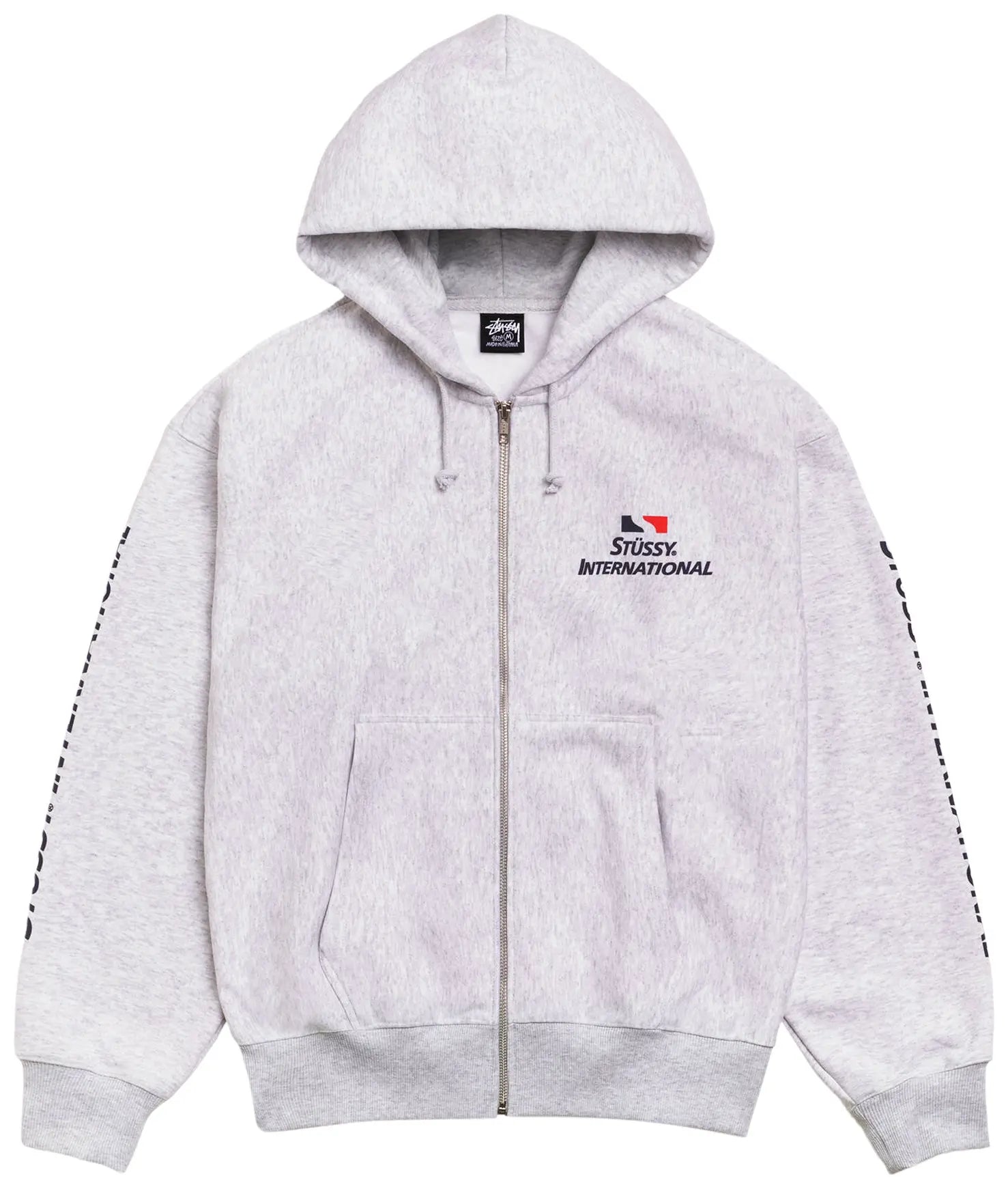 Stussy Internationall Zip Hoodie Ash Heather Grey