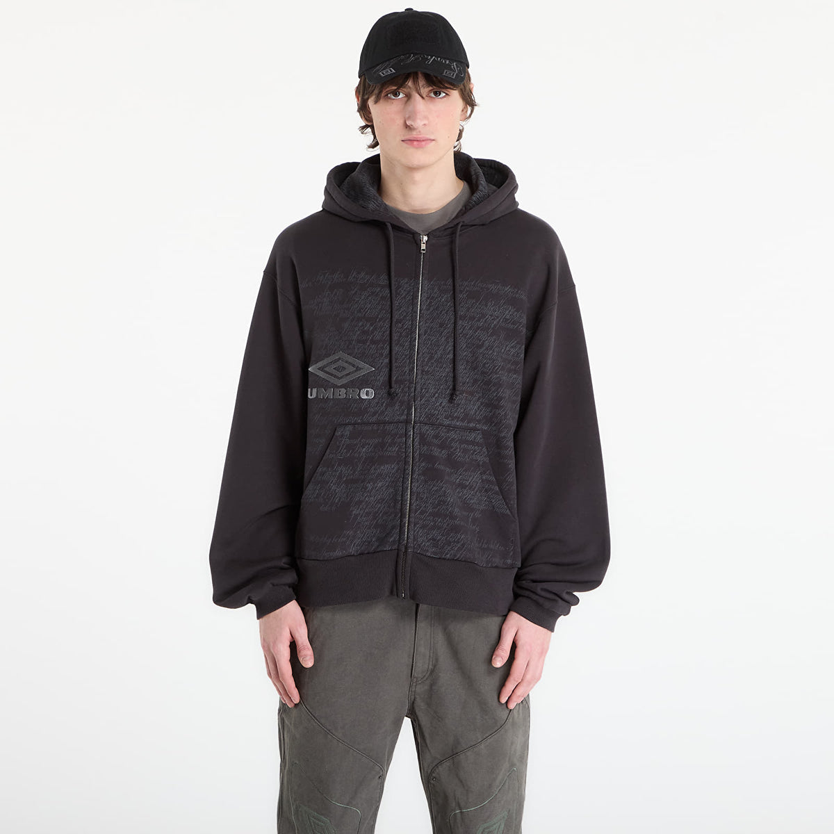 Umbro x Slam Jam Compact Masked Zip Hoodie Washed Black