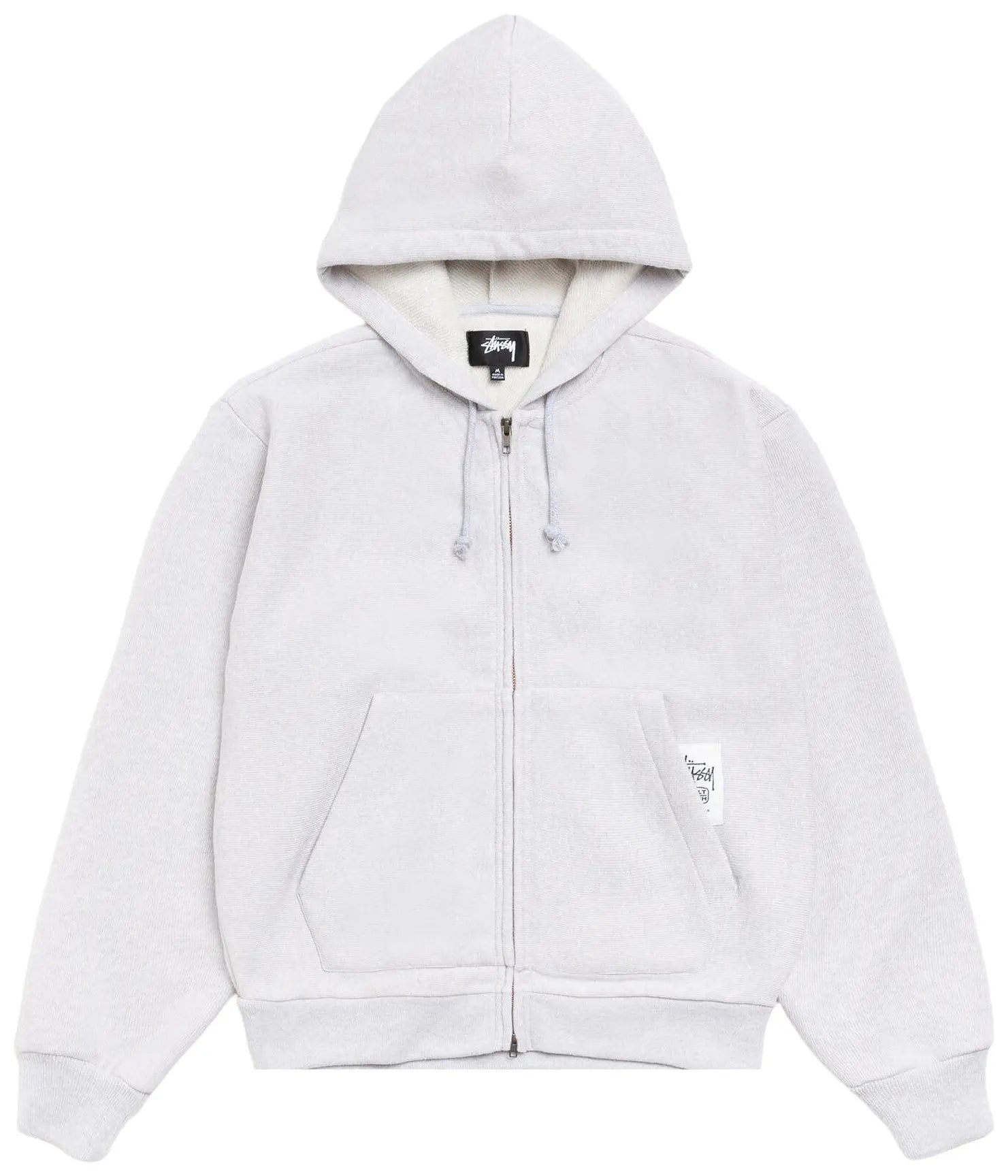 Stussy Patch Zip Knit Hoodie Grey Ash Heather