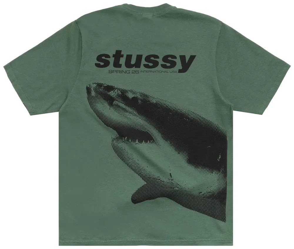 Stussy Shark Pigment Dyed T-Shirt Pine Green