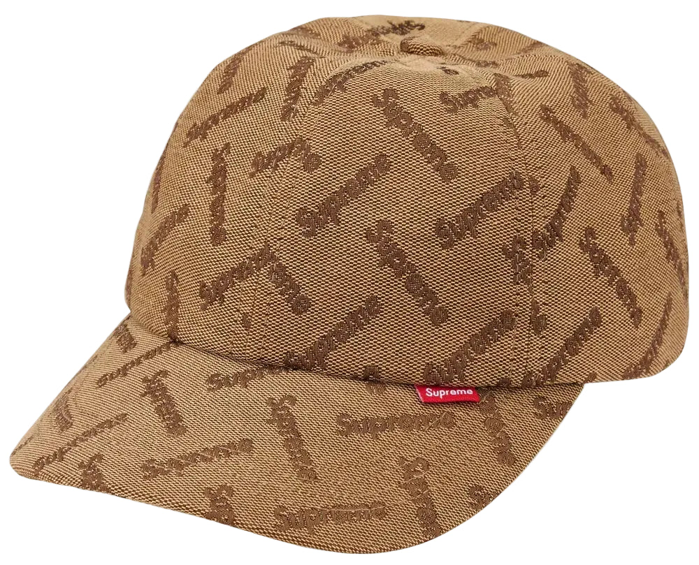 Supreme Monogram Jacquard 6-Panel Brown Tan