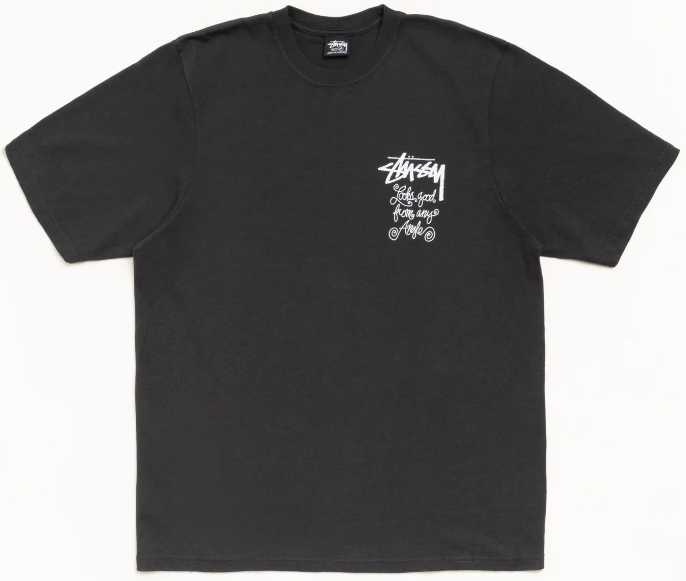Stussy ANY ANGLE TEE PIGMENT DYED Faded Black