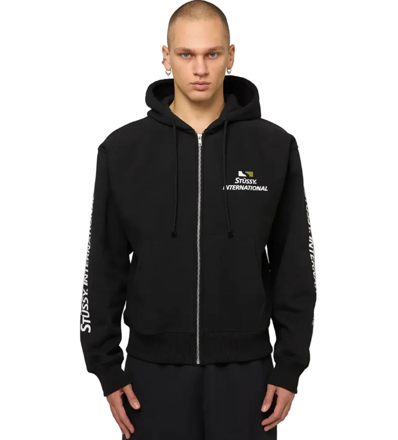 Stussy International Zip Hoodie Black