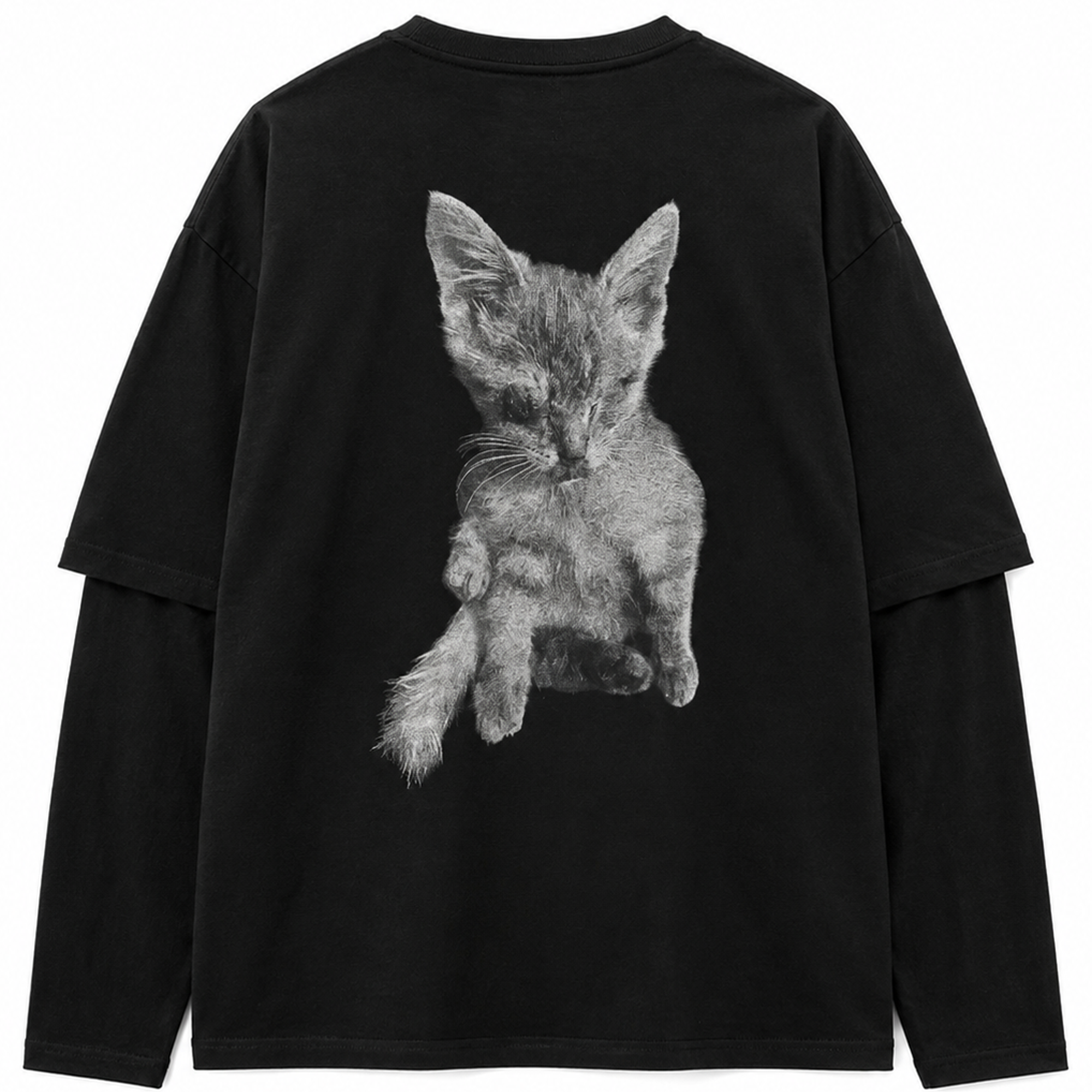 PUSHA BLACK LONG-SLEEVED T-SHIRT