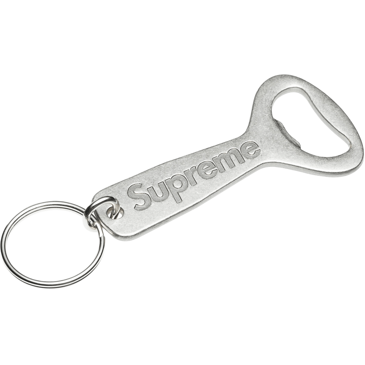 Supreme Bottle Opener Keychain Silver Metal