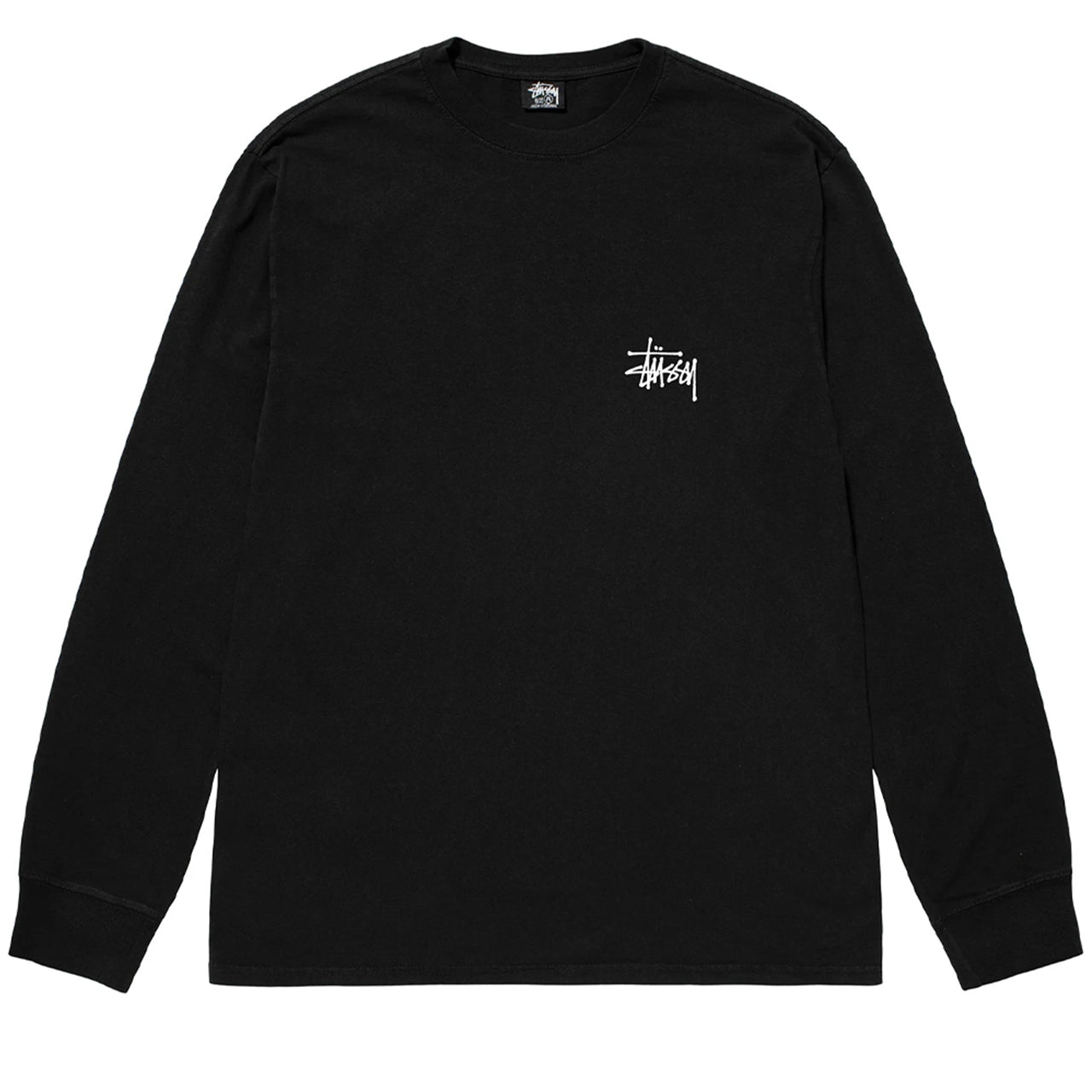 Stussy Basic Longsleeve Tee Pigment Dyed Black