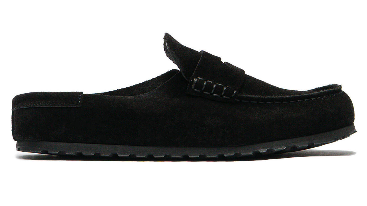 Birkenstock Naples Narrow Wrapped Suede Leather Sandals in Black
