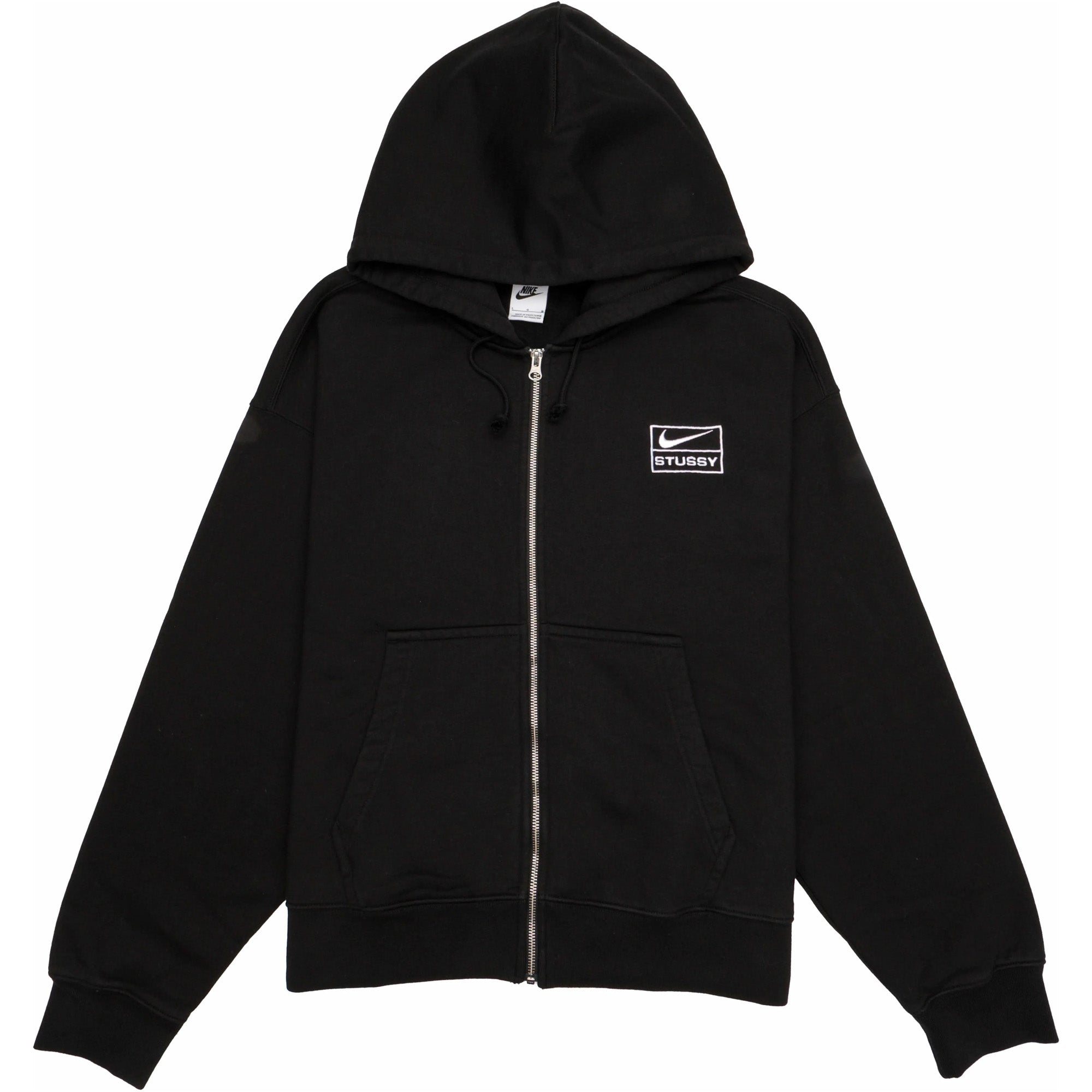 Stussy x Nike Full-Zip Washed Fleece Hoodie Black - FJ9175-010