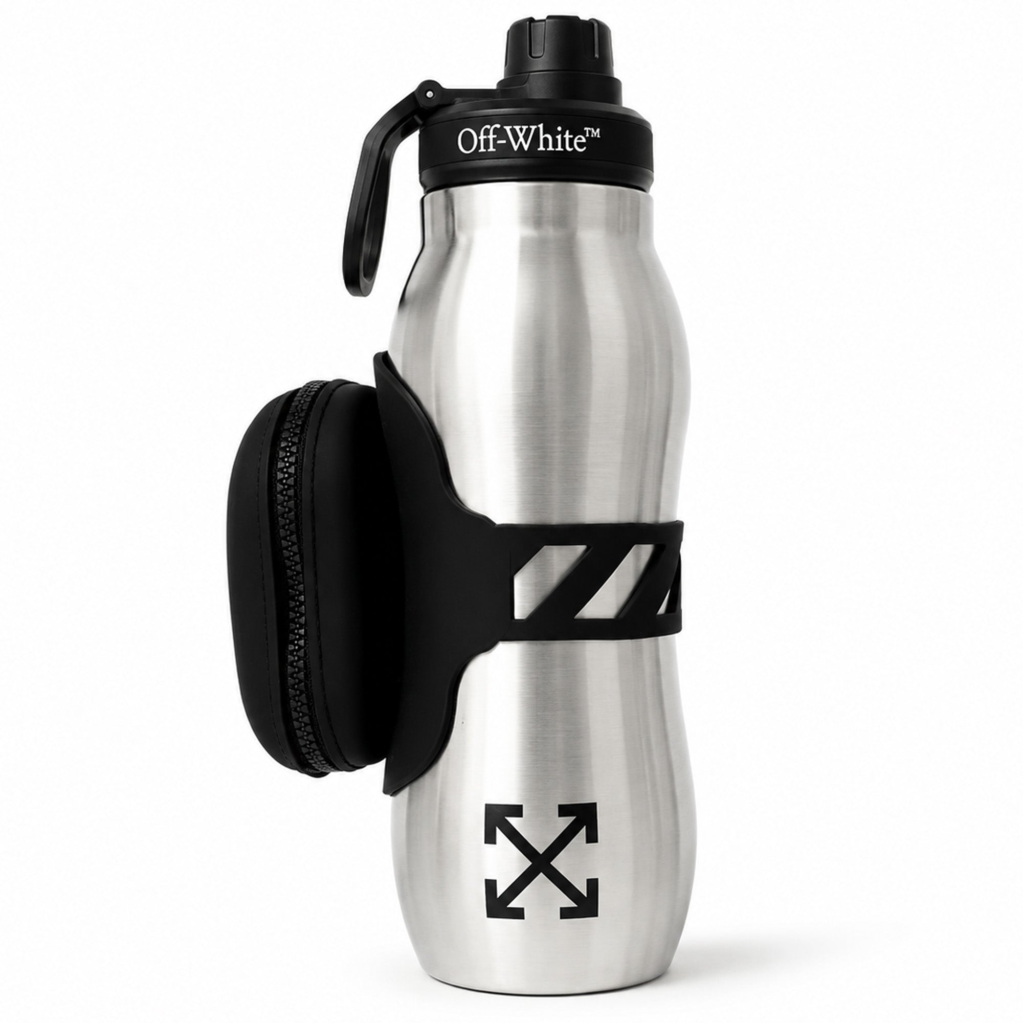 Off-White Thermos Water Bottle Silver