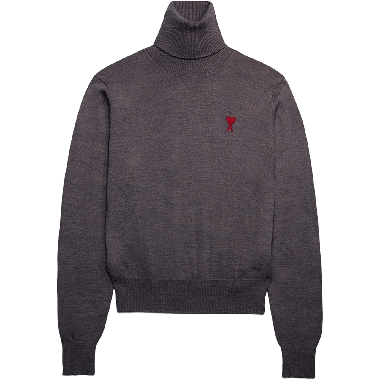 AMI Paris Ami De Coeur Wool Jumper Grey