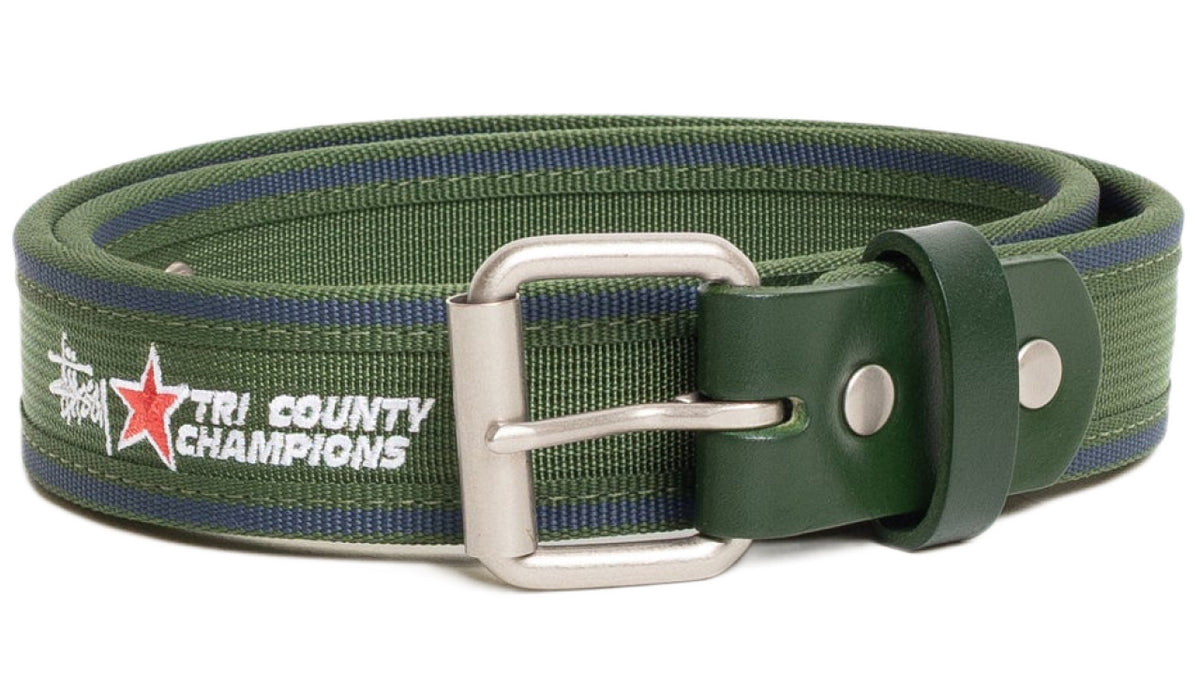 Stussy TRI COUNTY WEBBING BELT Green