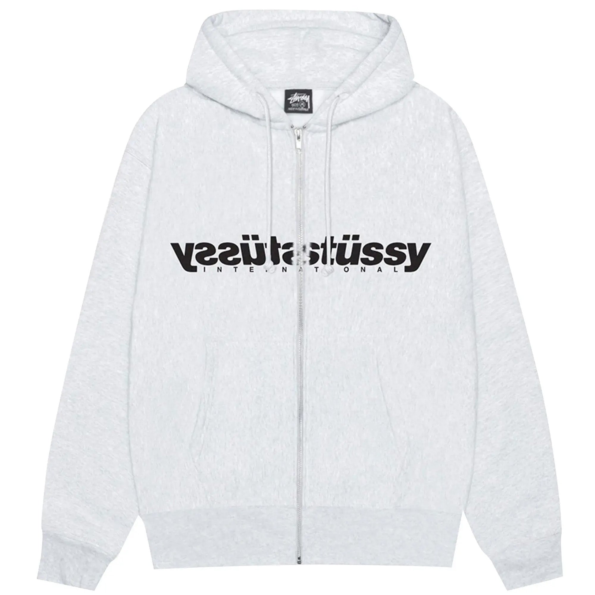 Stussy Mirror Zip Hoodie Ash Heather Grey
