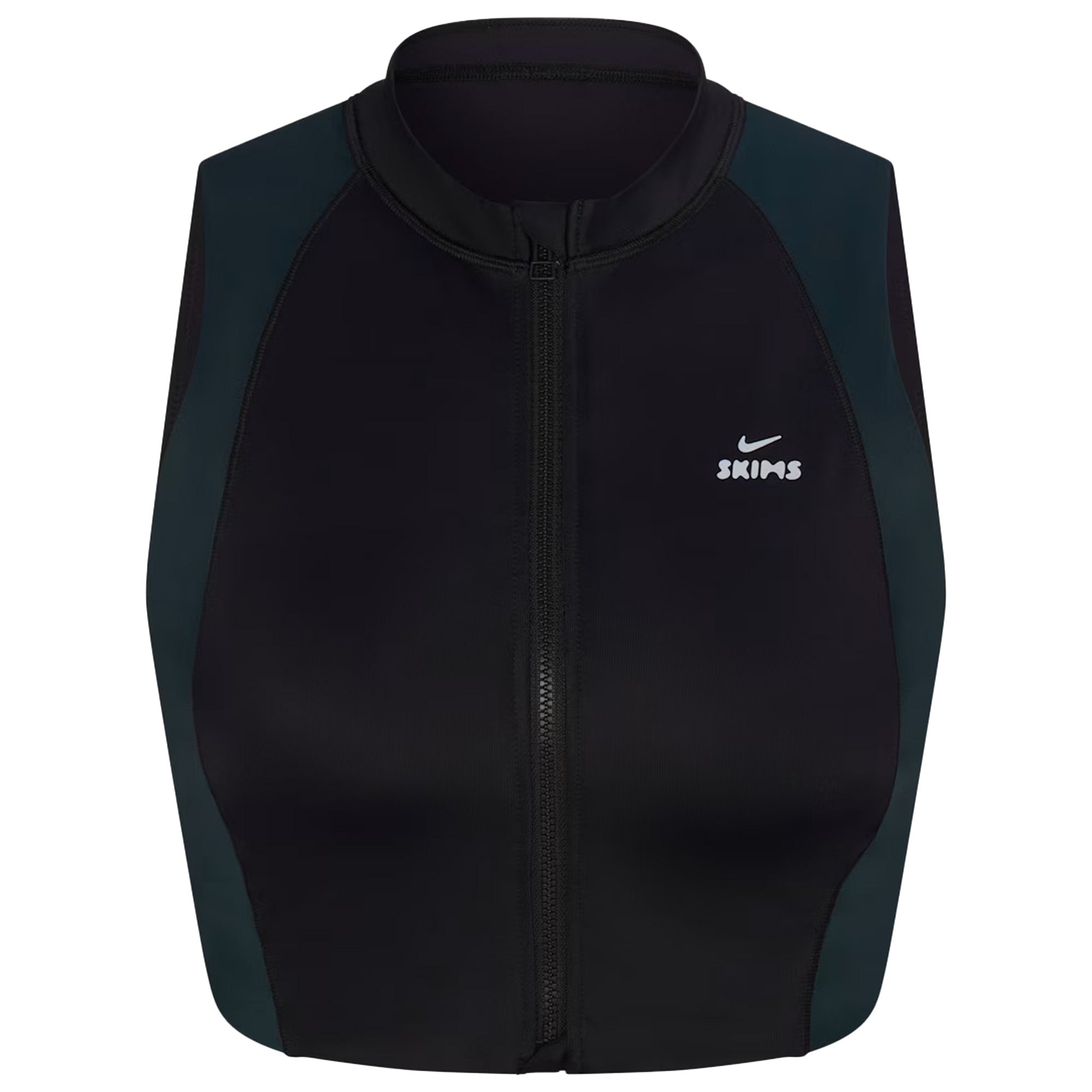 NikeSKIMS Shine Women's Front-Zip Bra Obsidian Dark Teal