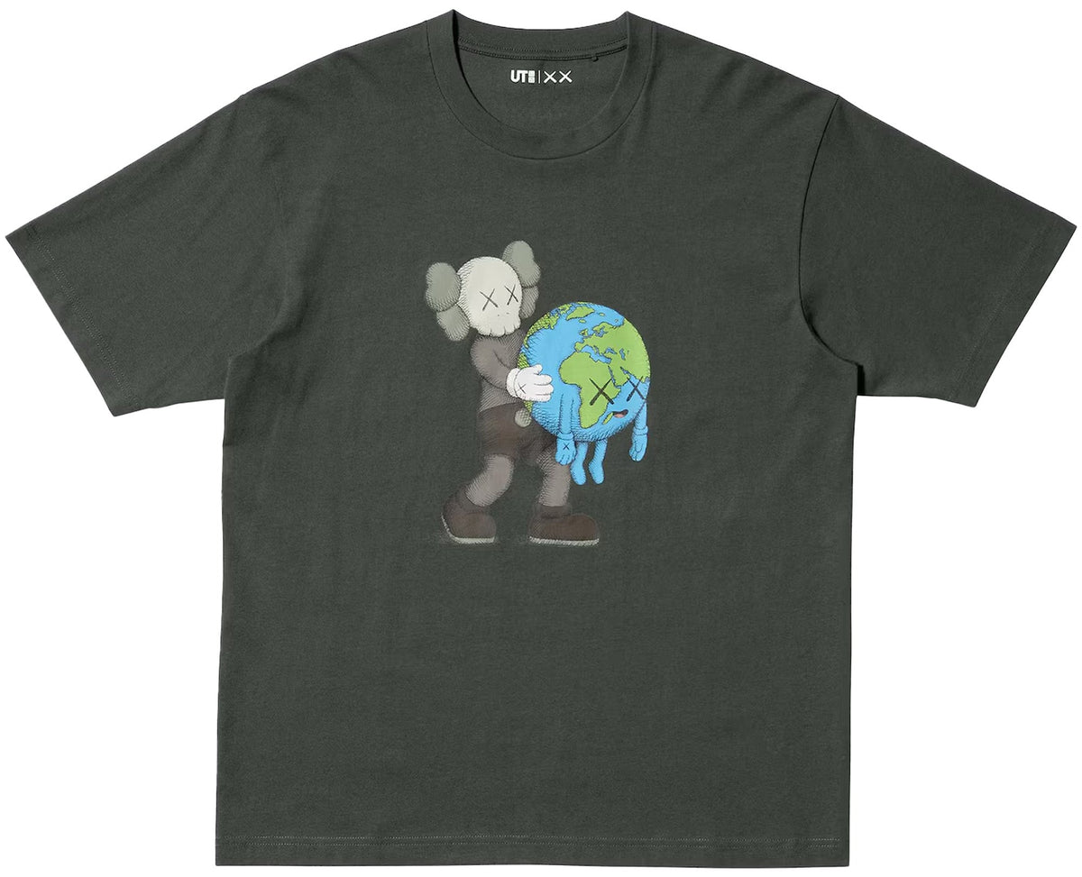 Kaws x Uniqlo Dark Grey Front Logo Tee