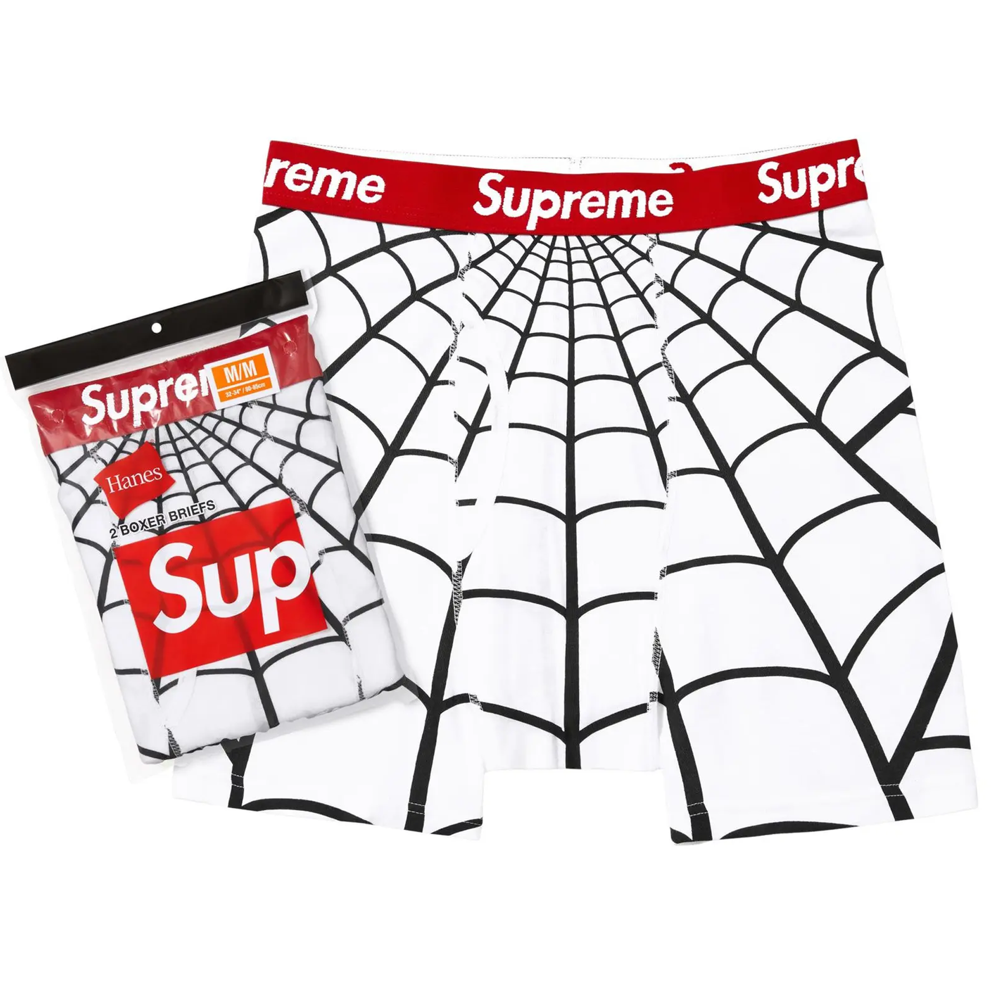 Supreme/Hanes Spider-Man Boxer Briefs (2 Pack) 'White'