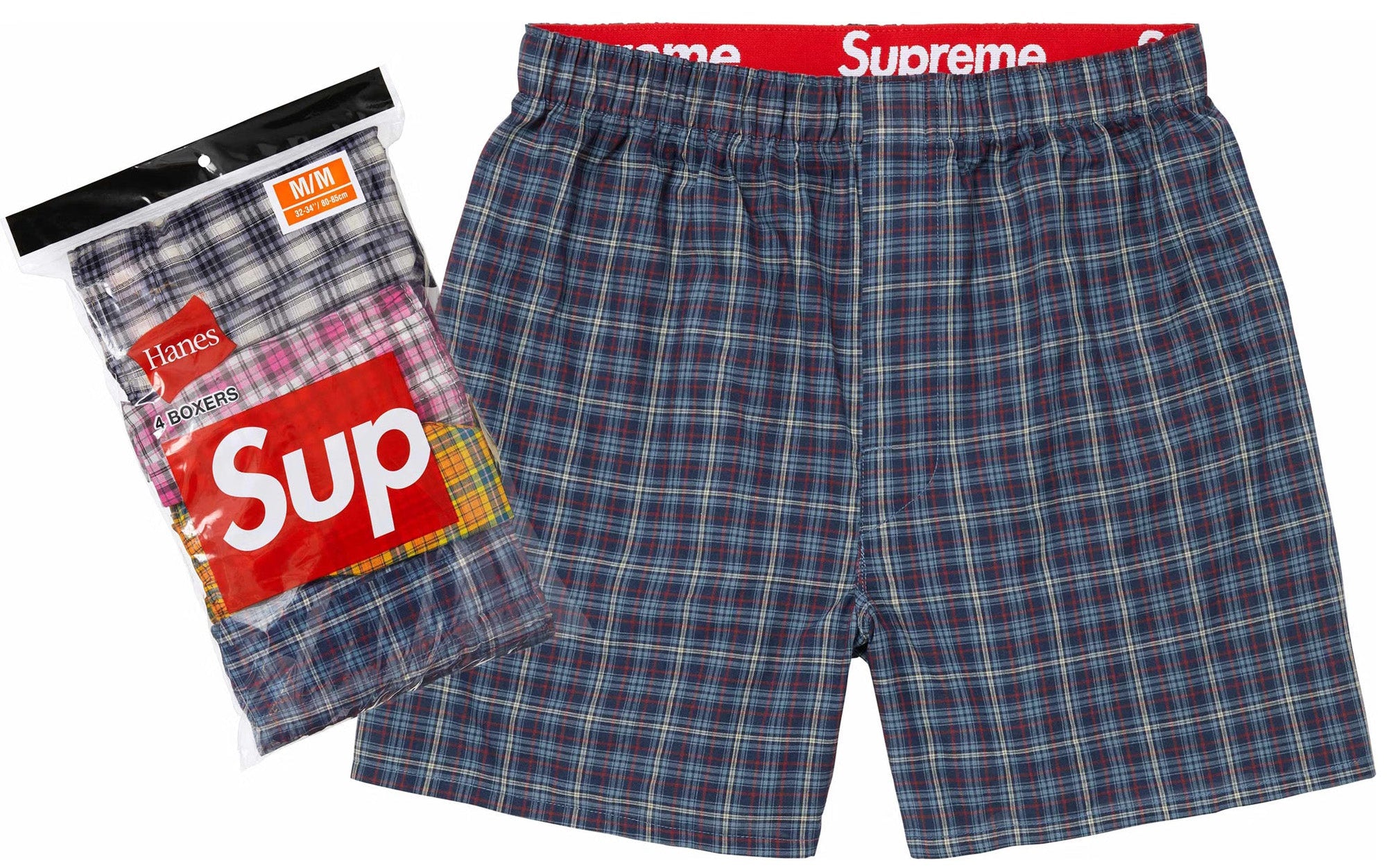 Supreme Hanes Plaid Boxers Multicolor (4 Pack)