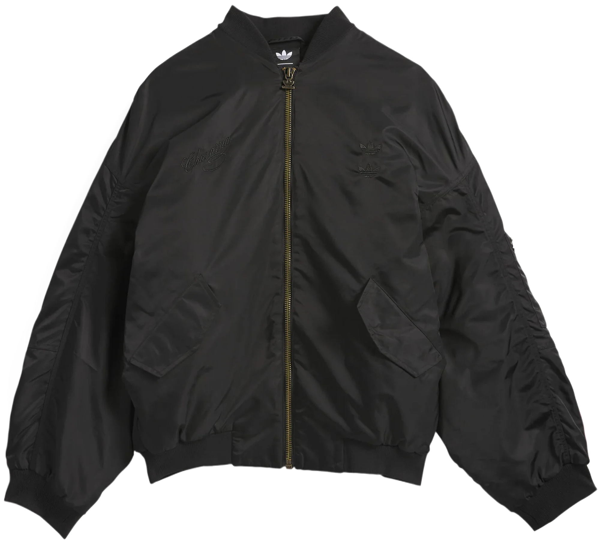 Willy Chavarria x Adidas Originals Satin Oversized Bomber Jacket Black