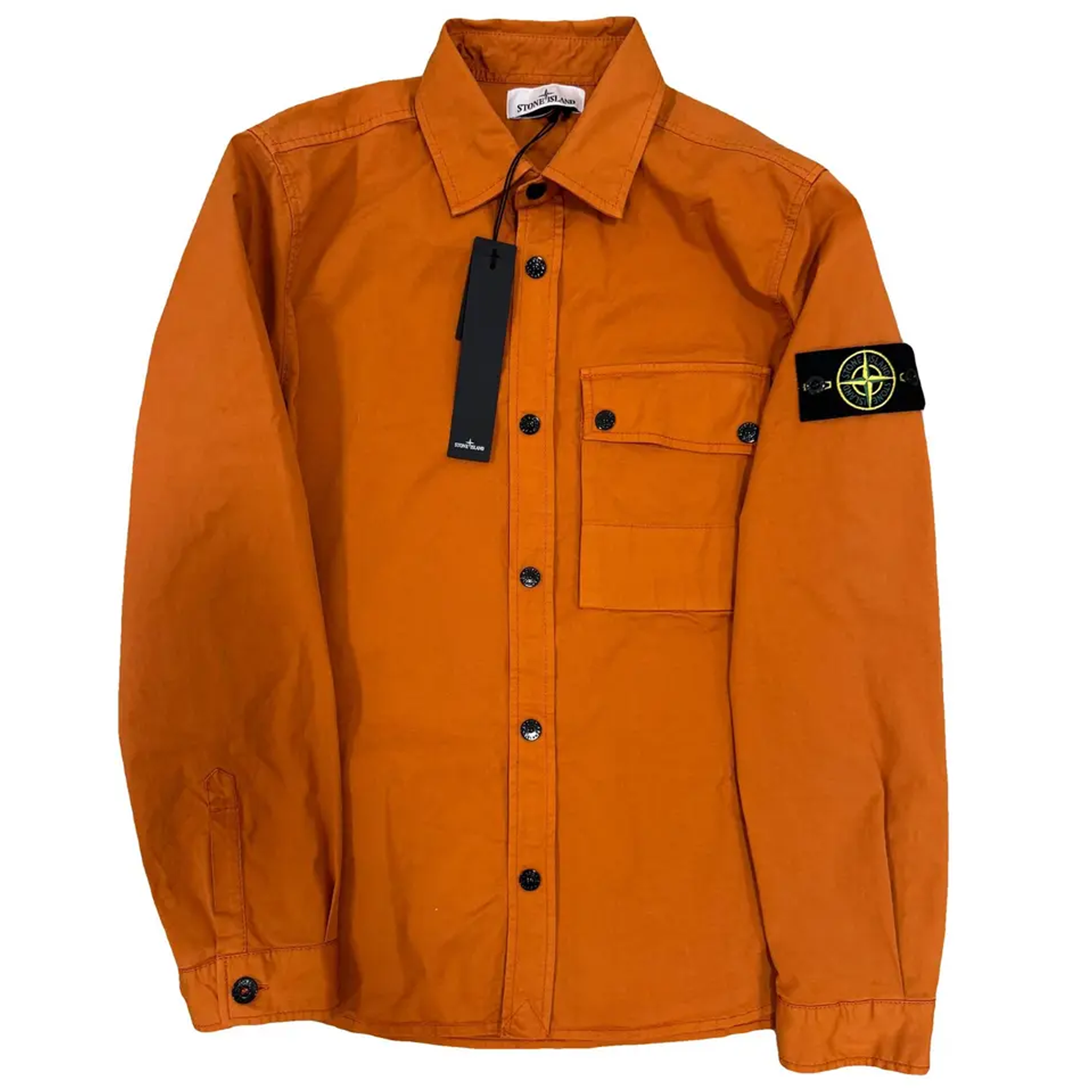 Stone Island Patch Orange Overshirt Jacket Orange 781511610 v0073