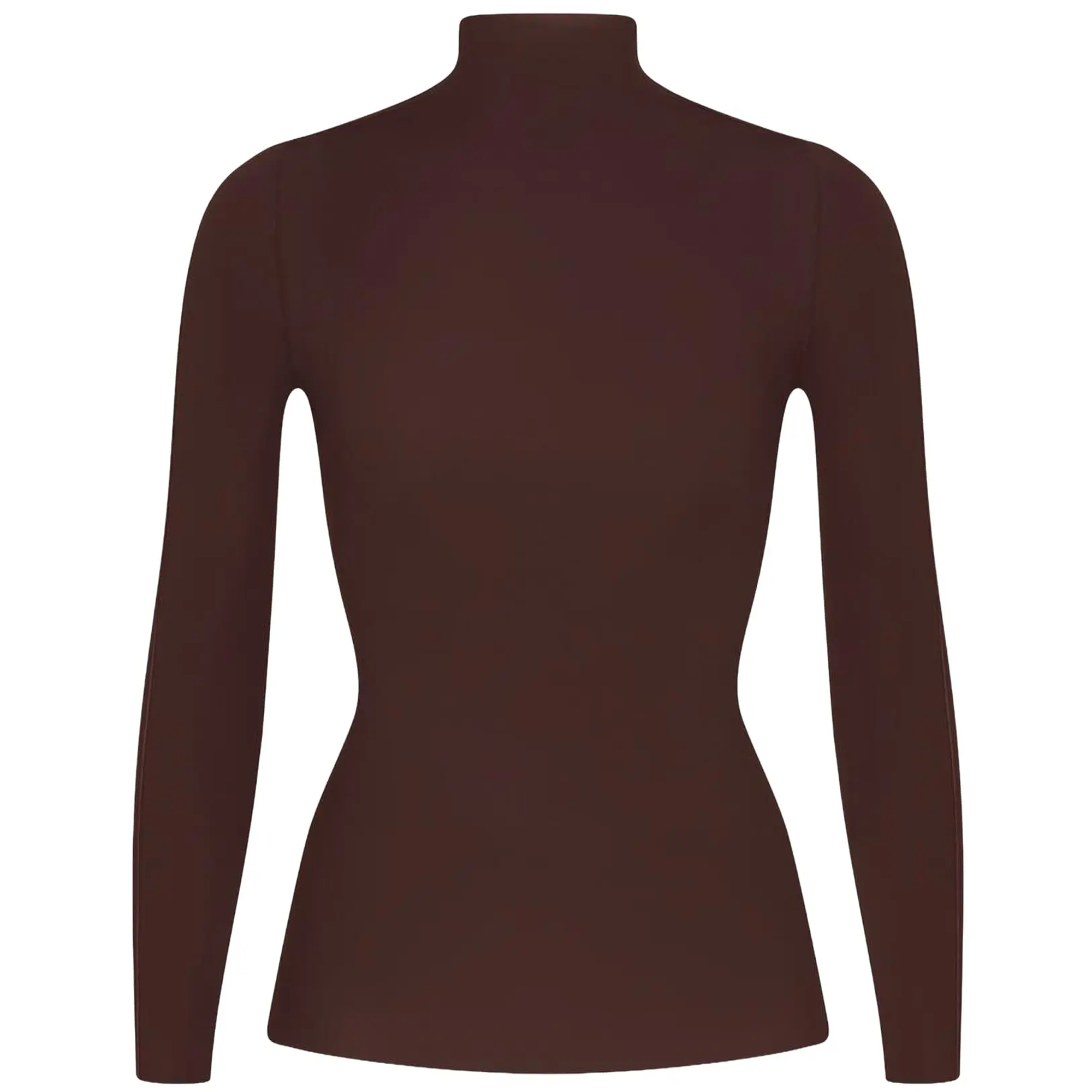 NikeSKIMS Weightless Layers Women's Mock-Neck Long-Sleeve Top Dark Roast