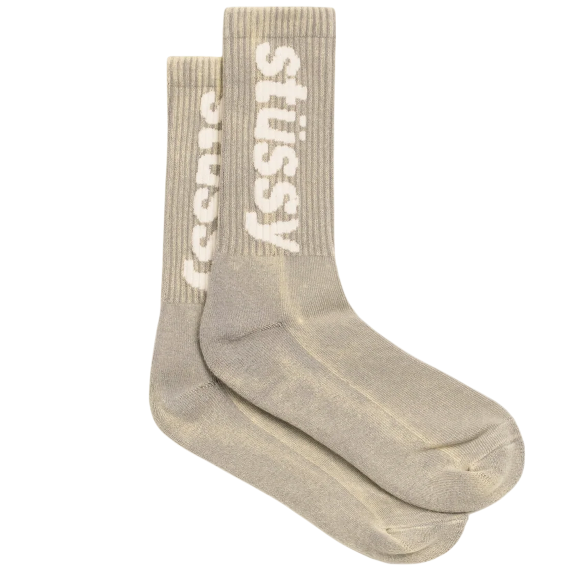 Stussy Washed Helvetica Crew Sock Grey