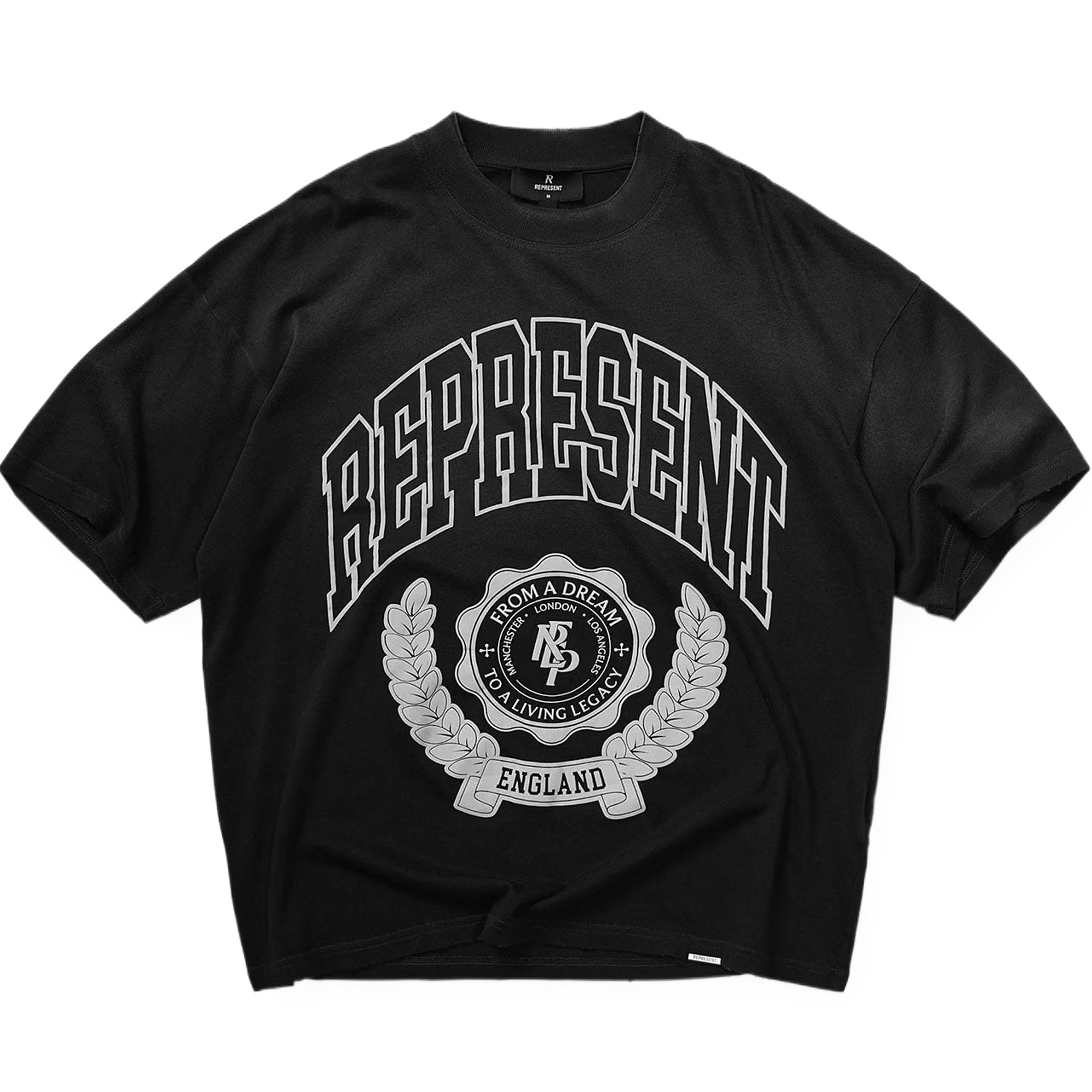 Represent Legacy Crest Longsleeve T-Shirt Stained Black