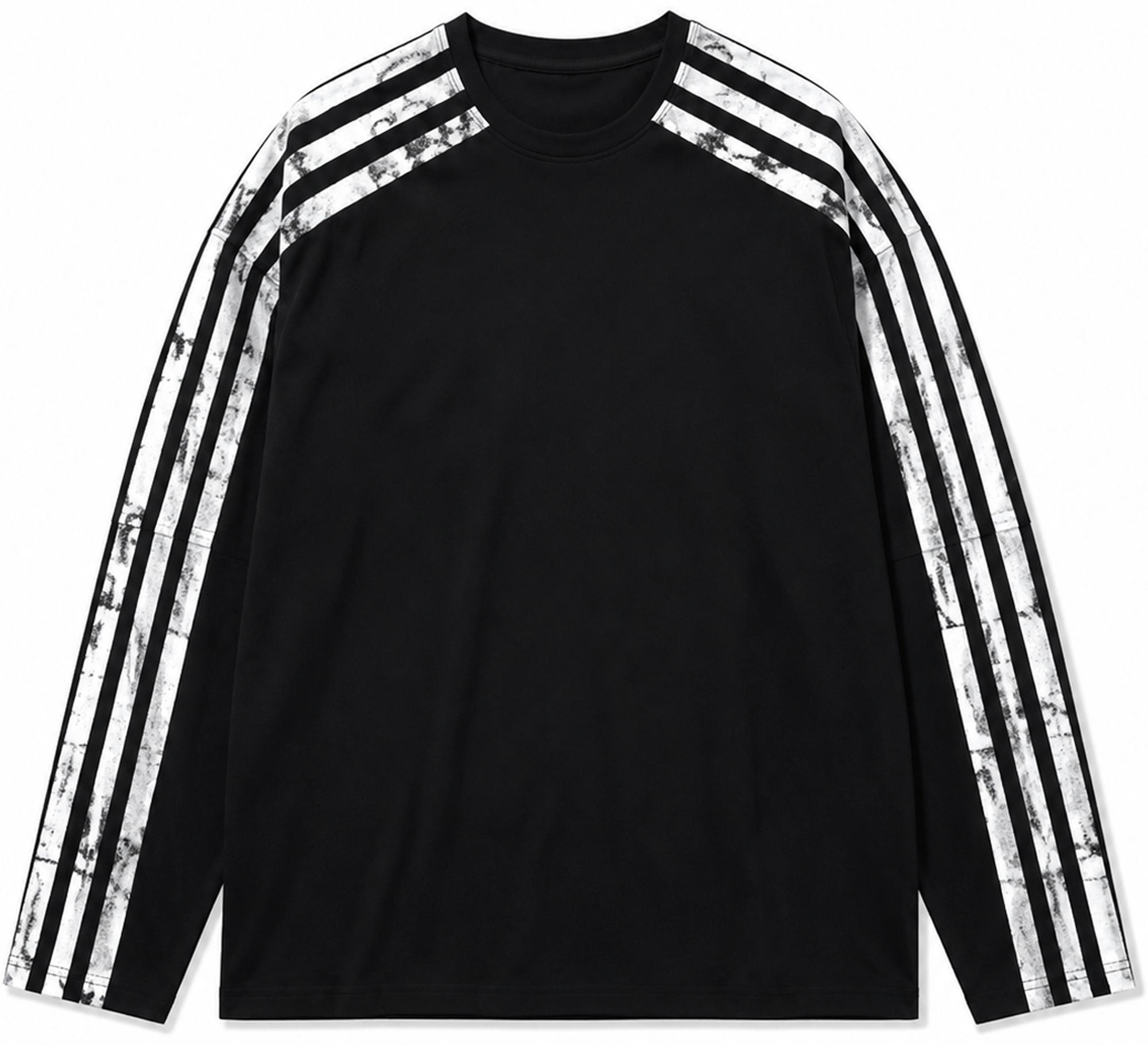 DOUBLE STRIPES BLACK LONG-SLEEVED T-SHIRT