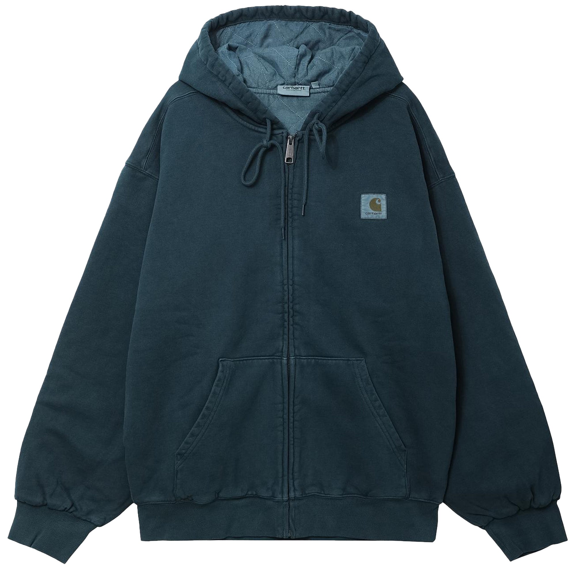 Carhartt WIP Hooded Vista Zip Jacket Deep Lagoon Garment Dyed