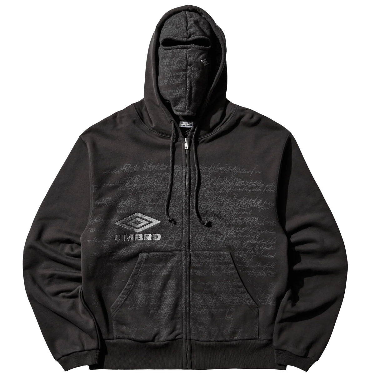Umbro x Slam Jam Compact Masked Zip Hoodie Washed Black