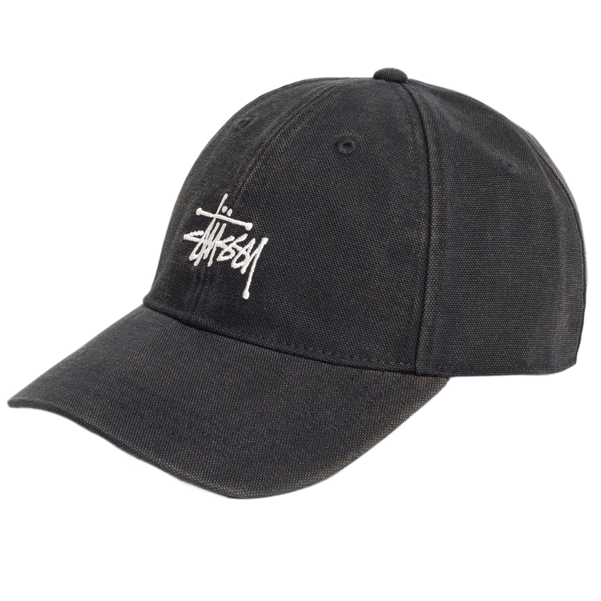Stussy BASIC CAP WASHED CANVAS Black