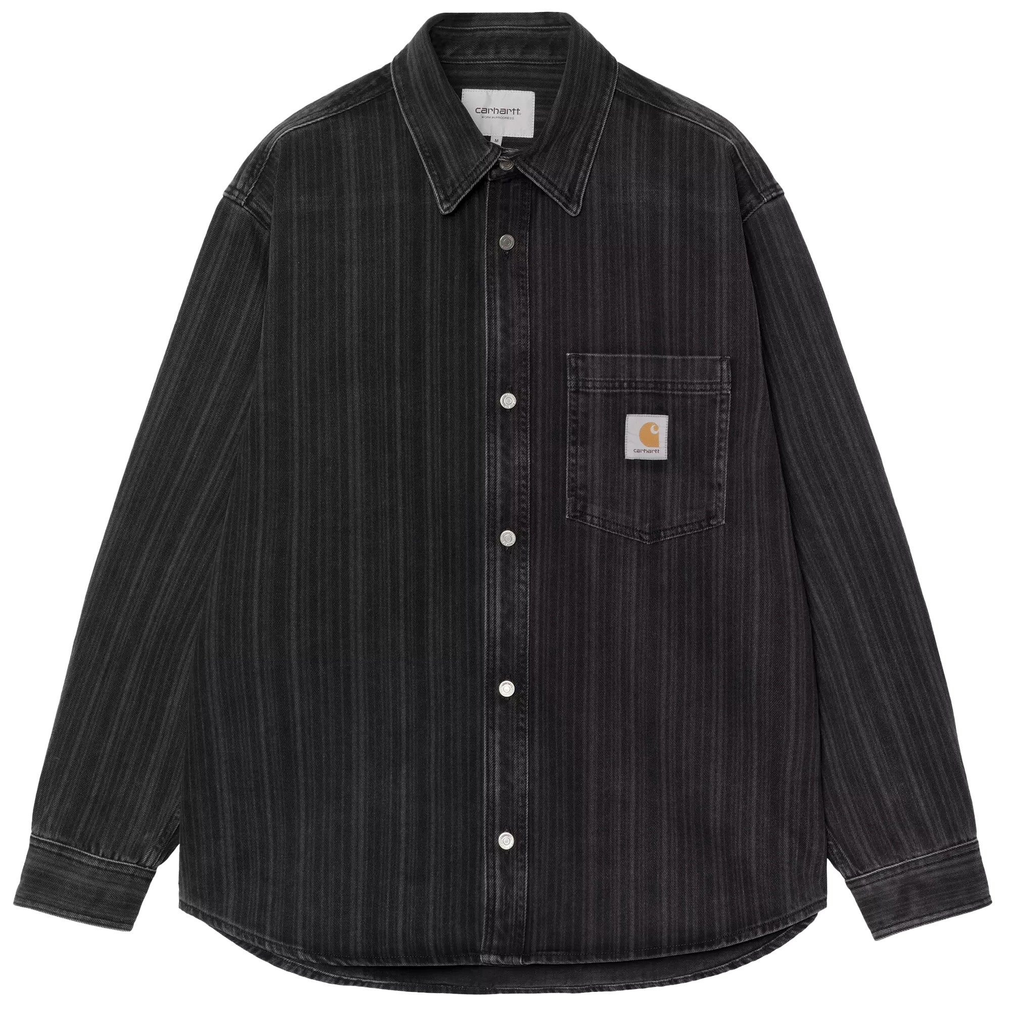 Carhartt WIP Rylan Shirt Jacket Stripe Black Stone Washed