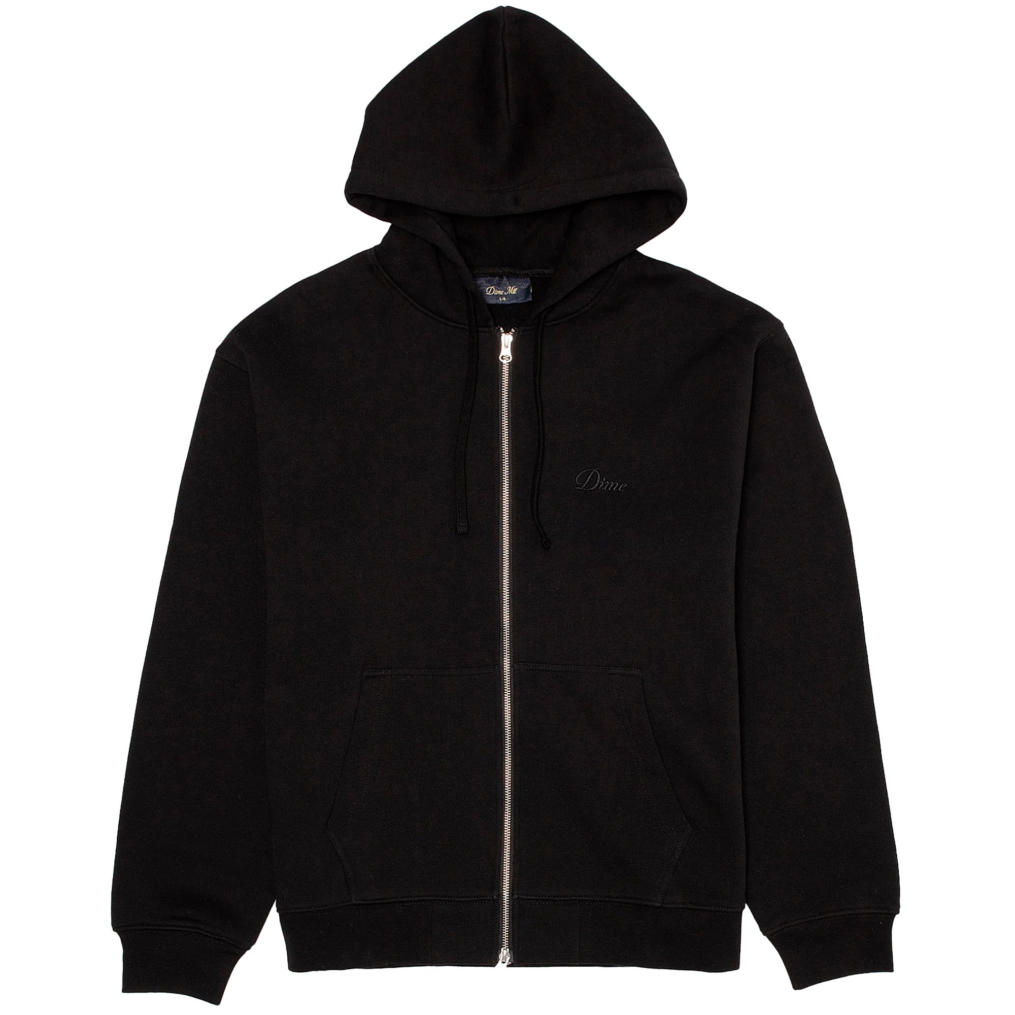 Dime Cursive Zip-Hoodie Black