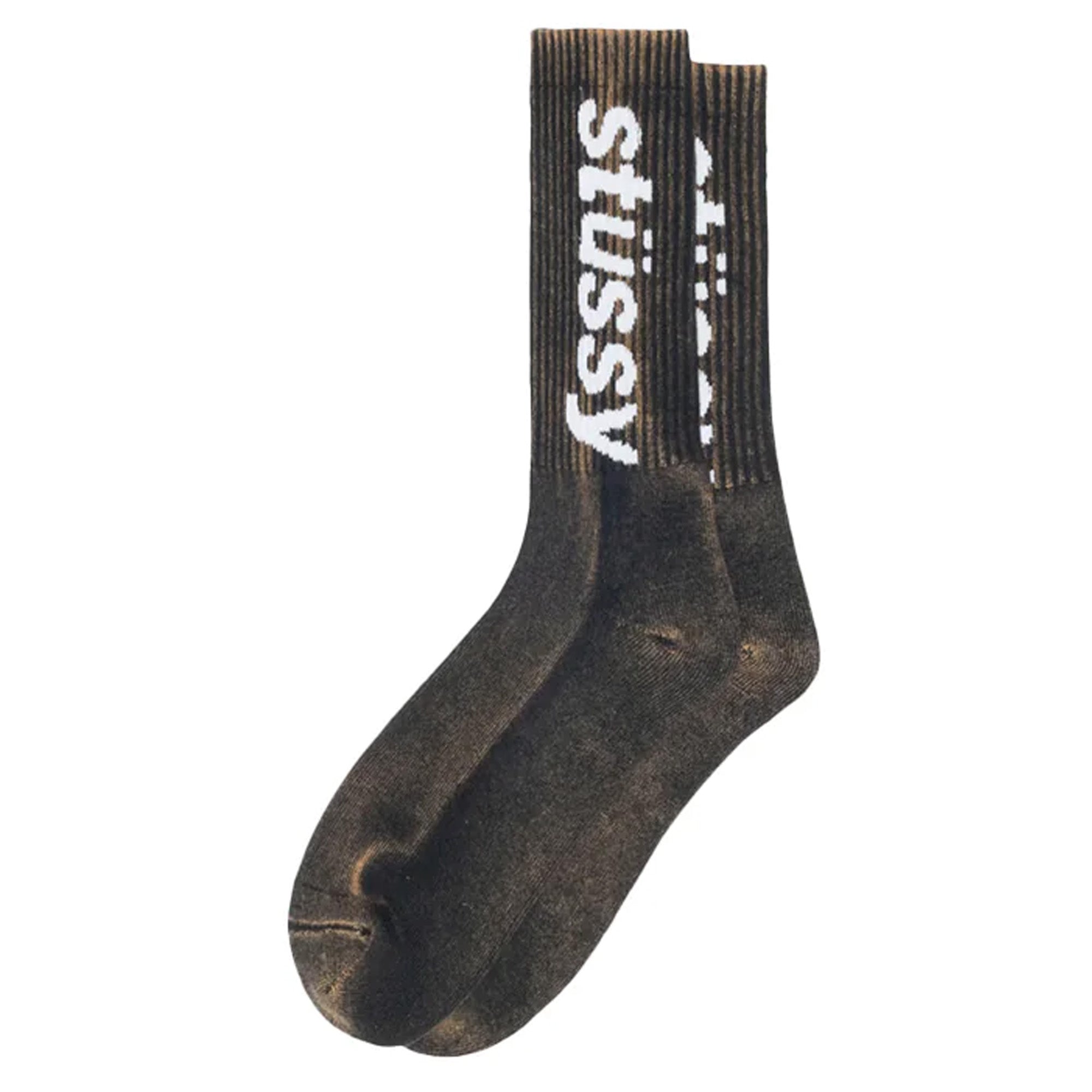 Stussy Washed Helvetica Crew Sock Black