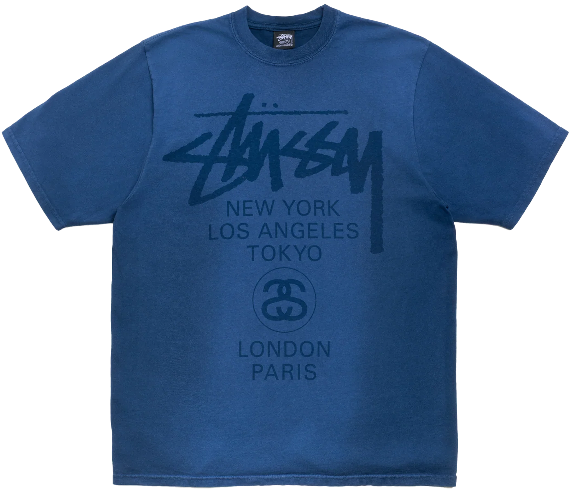 Stussy World Tour T-Shirt Sun Faded Navy