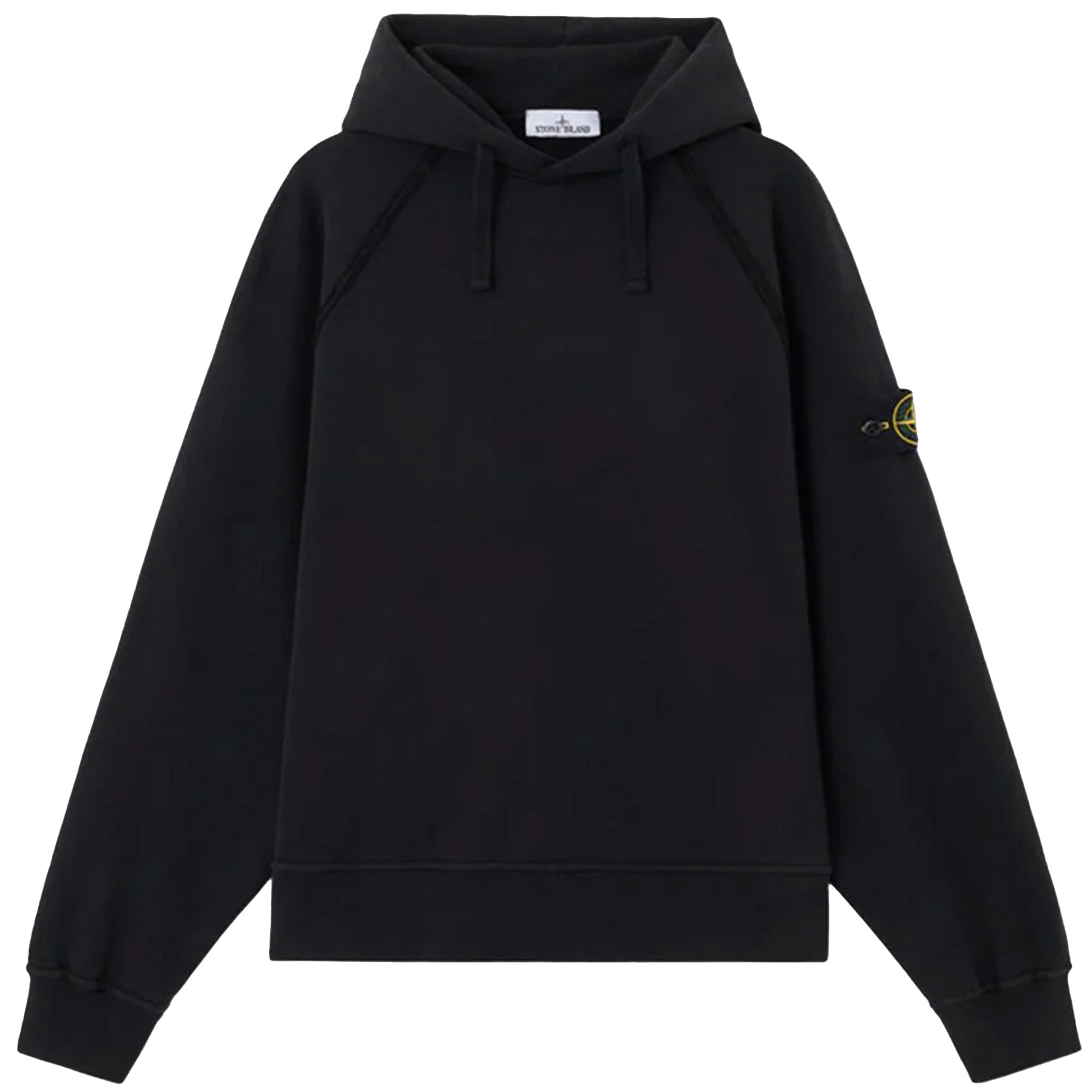 Stone Island Light Organic Cotton Fleece Hoodie Black