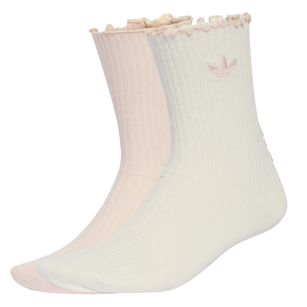 adidas Ruffle Crew Socks 2 Pairs Off White Wonder Quartz W