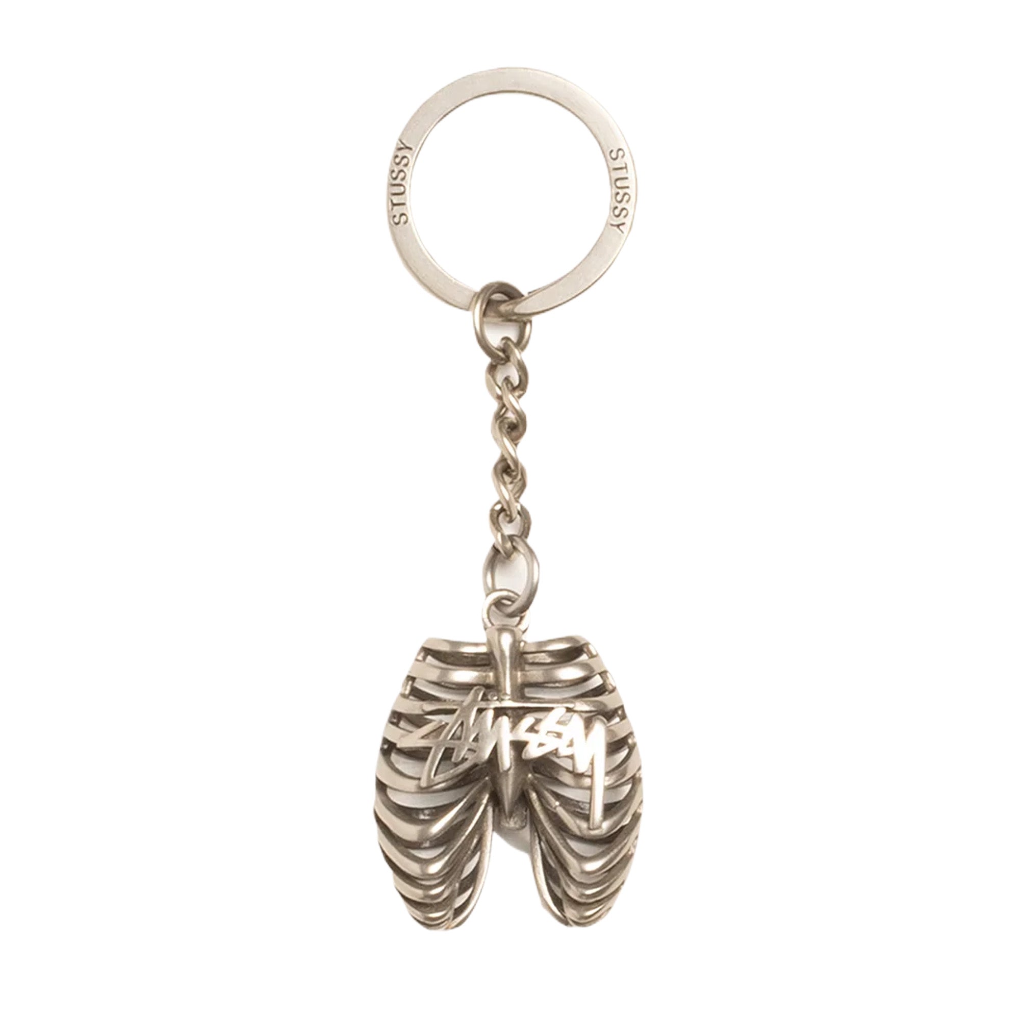 Stussy Ribcage Keychain Silver