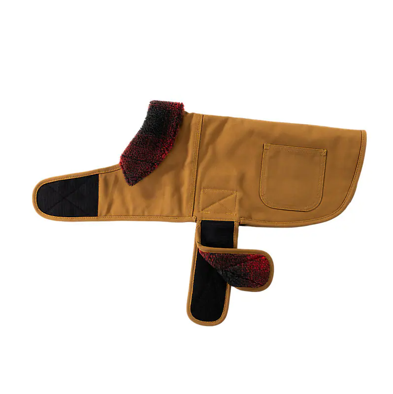 Carhartt Reversible Insulated Dog Chore Coat Industry Red Ombre Plaid