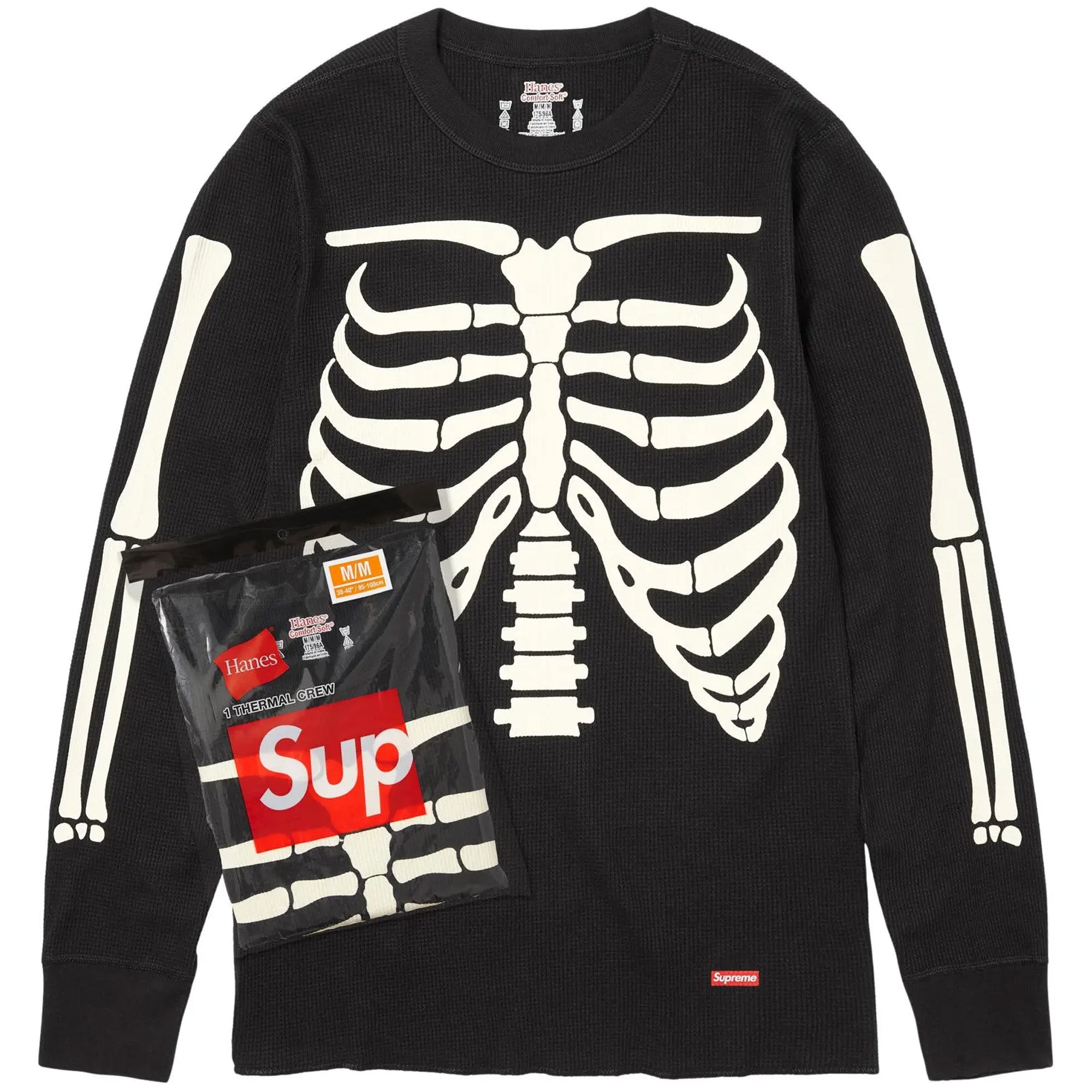 Supreme x Hanes Bones Thermal Crew (1 Pack) 'Black'