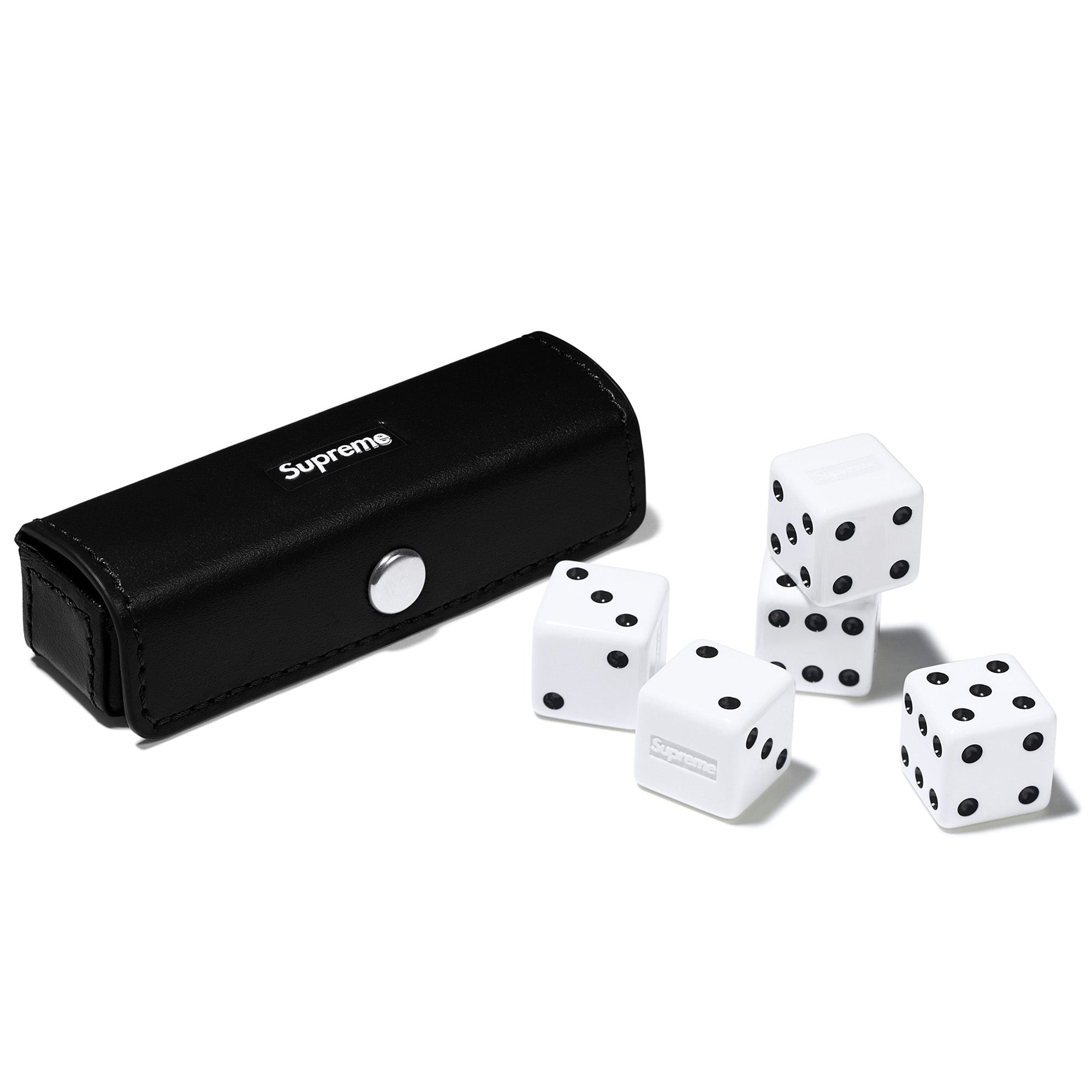 Supreme Made in Italy Leather Dice Set Black