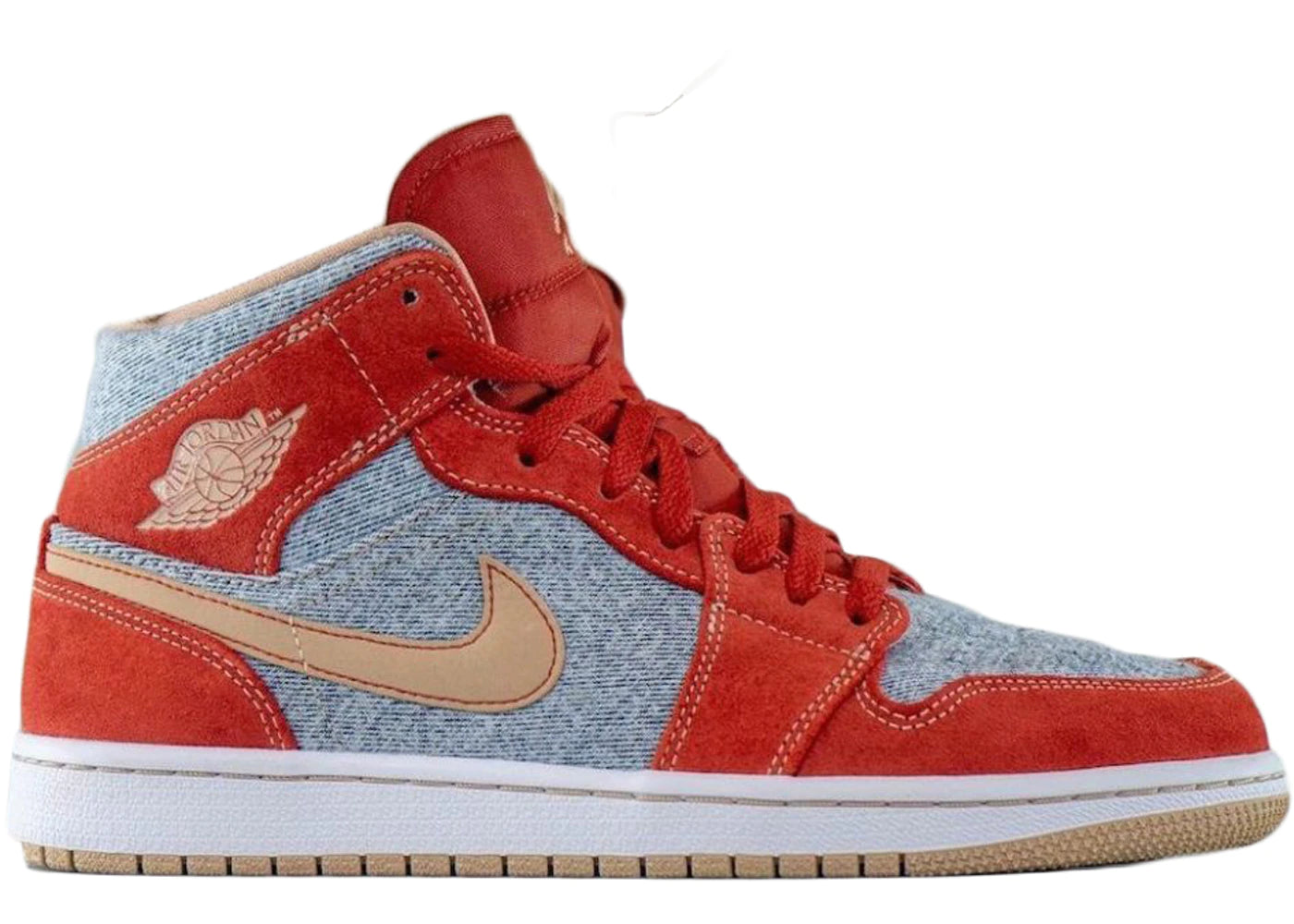 Air Jordan 1 Mid Denim Red 