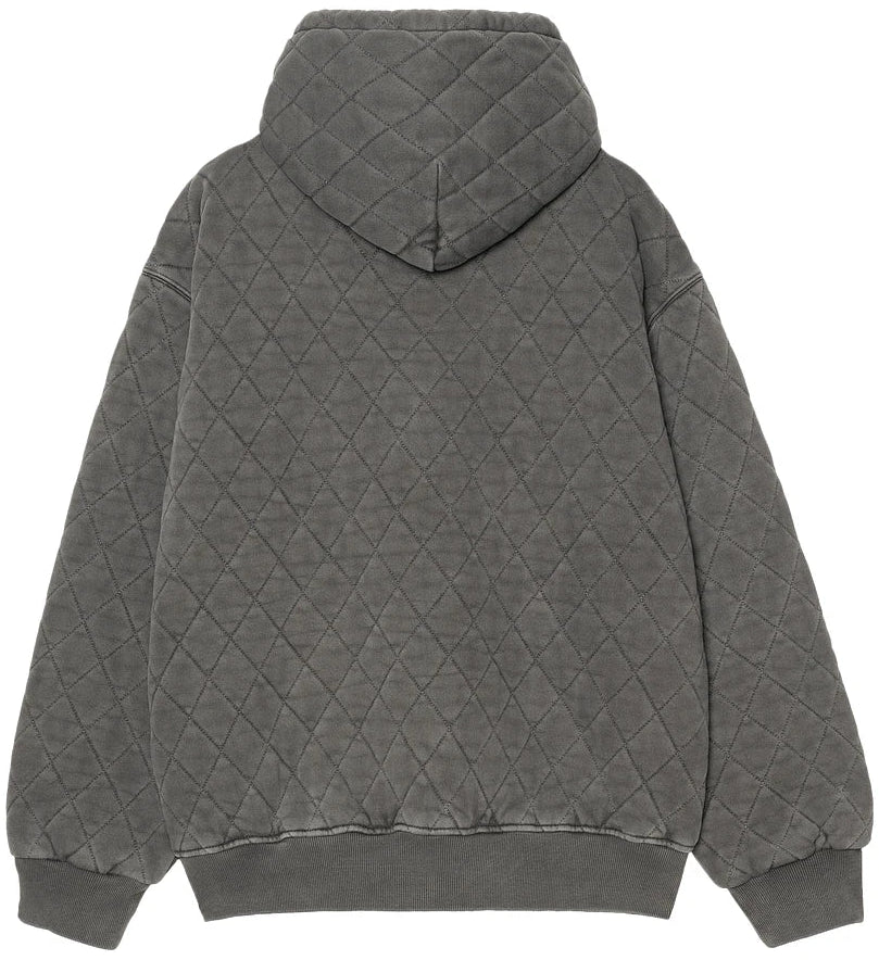 Carhartt WIP Hooded Vista Quilted Sweat Zip Jacket Black Garment Dyed