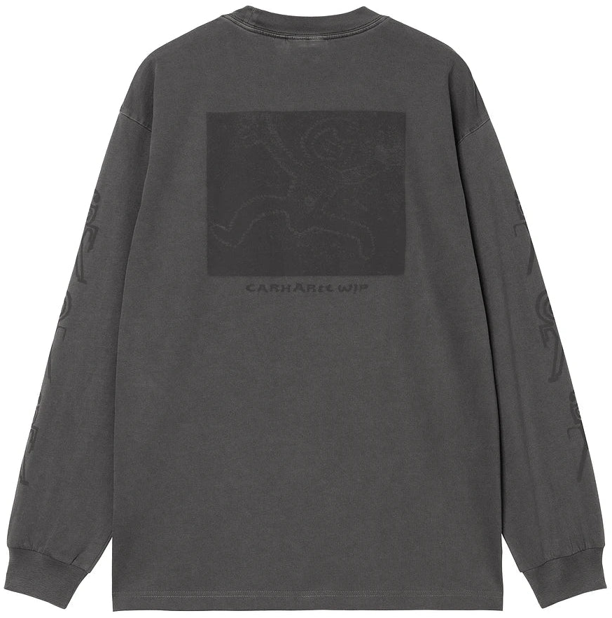 Carhartt WIP Terrestrial Longsleeve T-Shirt Black Graphite Pigment Dyed