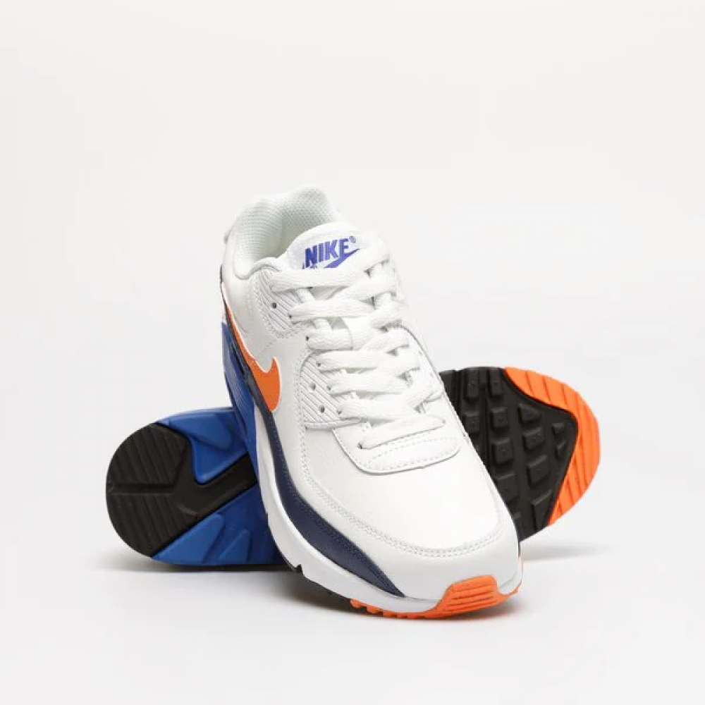 Nike Air Max 90 Leather GS 'White Navy Orange'