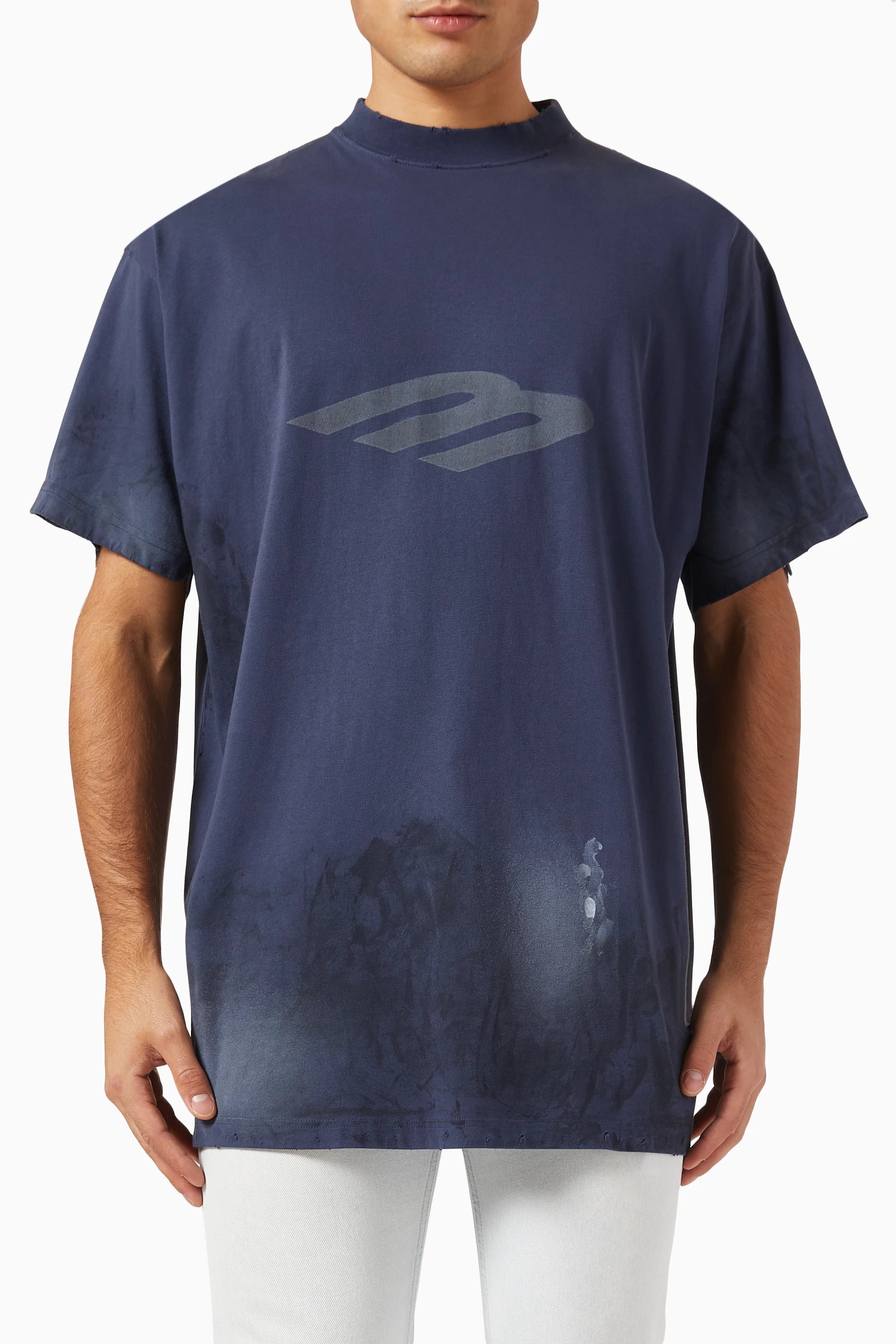 Balenciaga Stencil Tee Blue