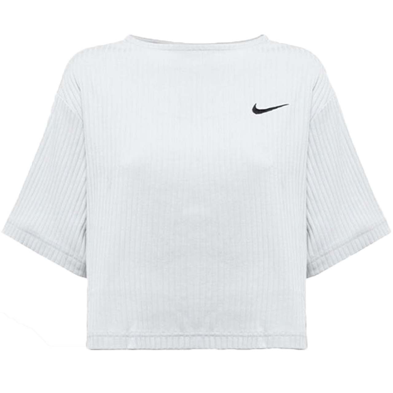 Nike Ribbed Jersey Short-Sleeve T-Shirt Gray White W