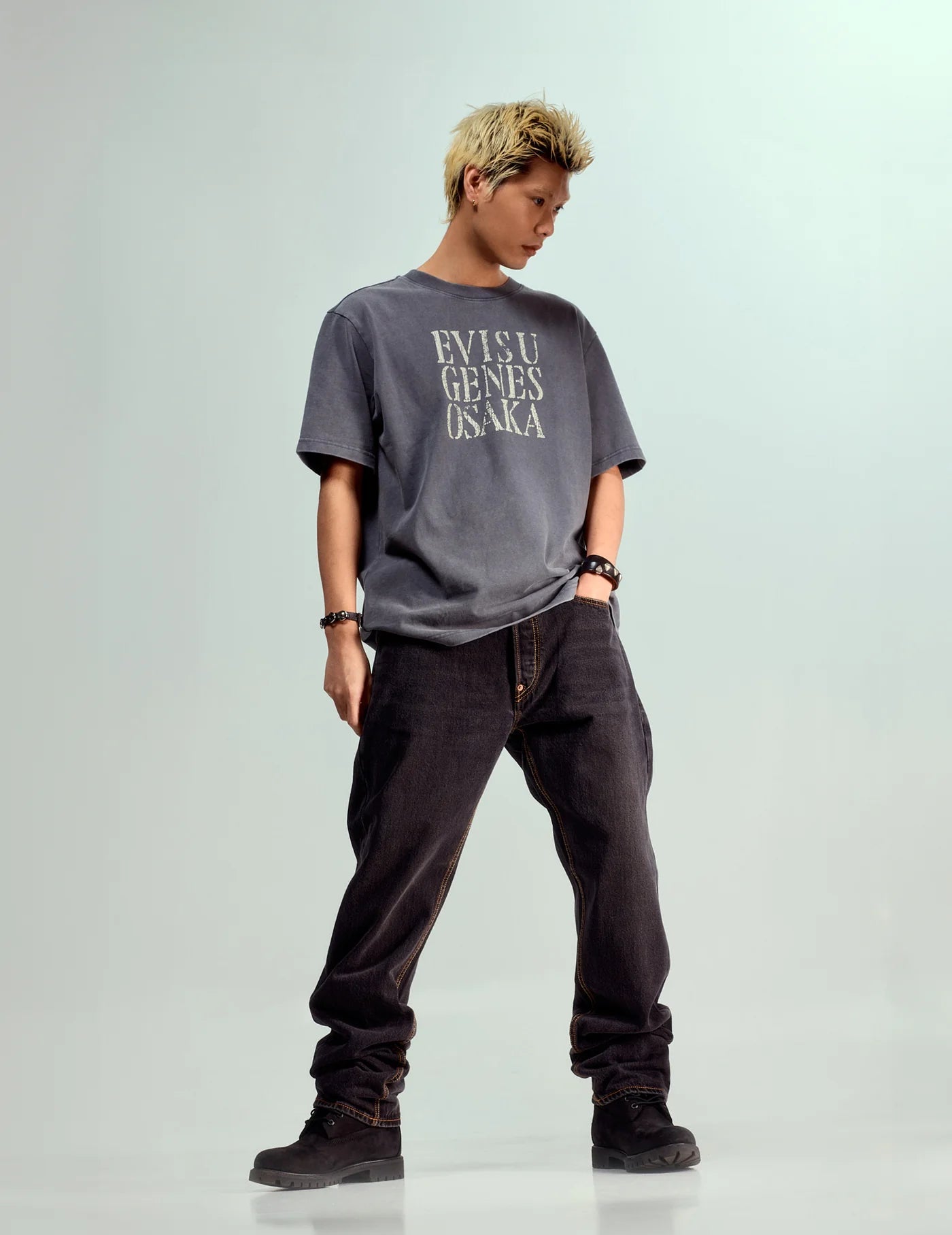 Evisu Daicock Print Baggy Fit Denim Jeans